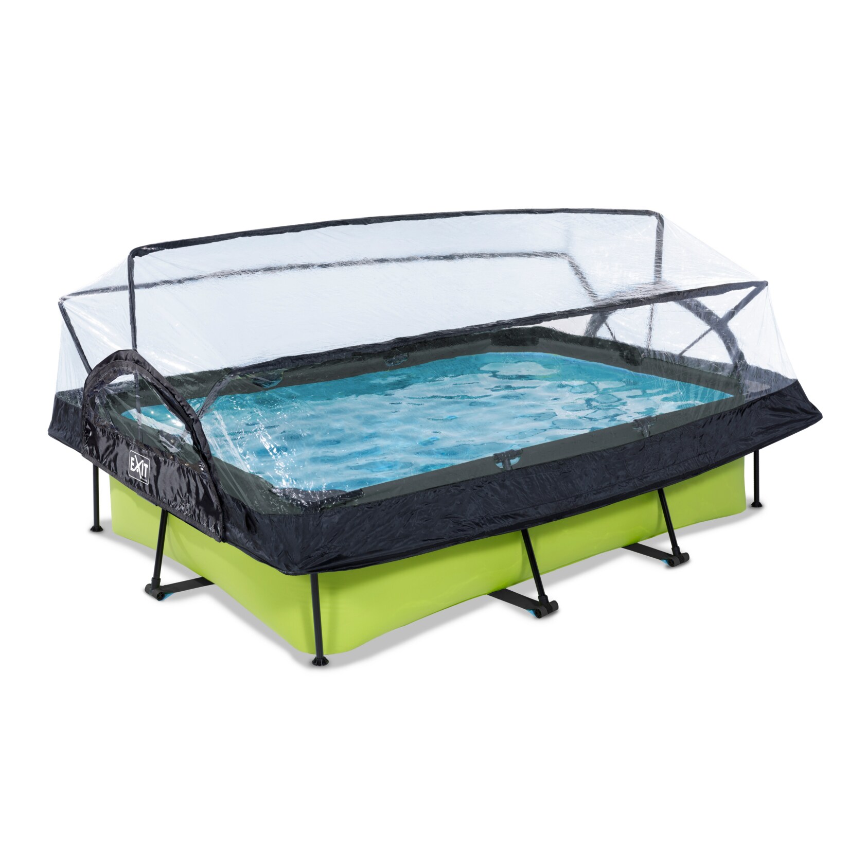 Lime Pool 300x200x65cm mit Abdeckung und Filterpumpe - grün