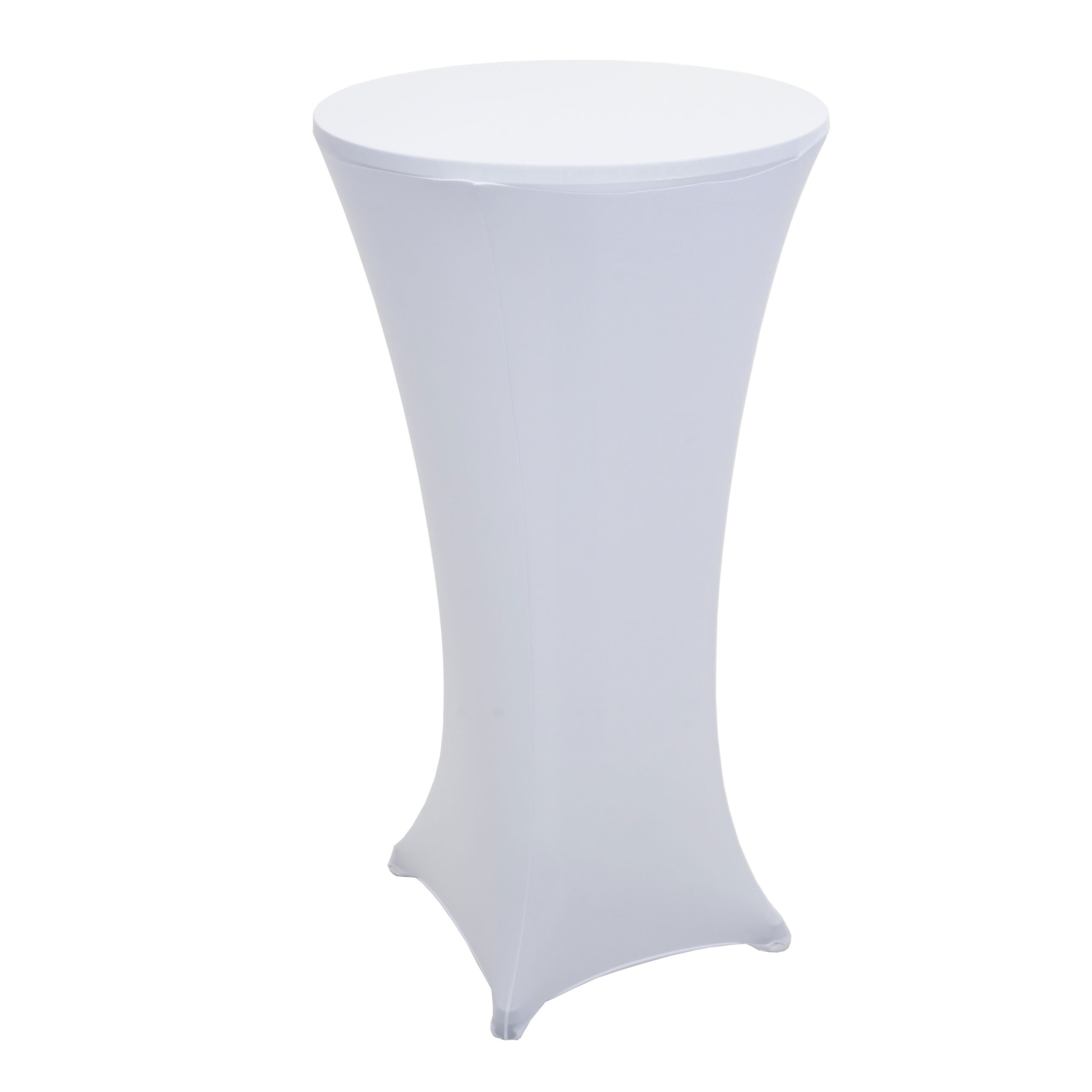 Set Stehtisch + Stehtischhusse MCW-J30, Bistrotisch Tischhusse, klappbar h&ouml;henverstellbar &Oslash; 60cm ~ Husse wei&szlig; 