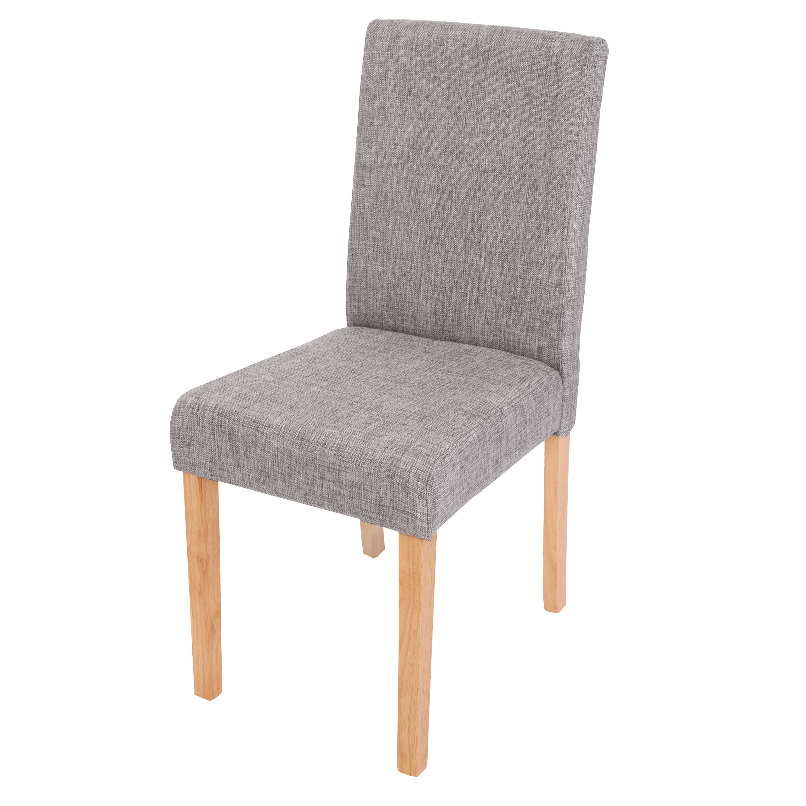 Esszimmerstuhl Littau, K&uuml;chenstuhl Stuhl, Stoff/Textil ~ grau, helle Beine 