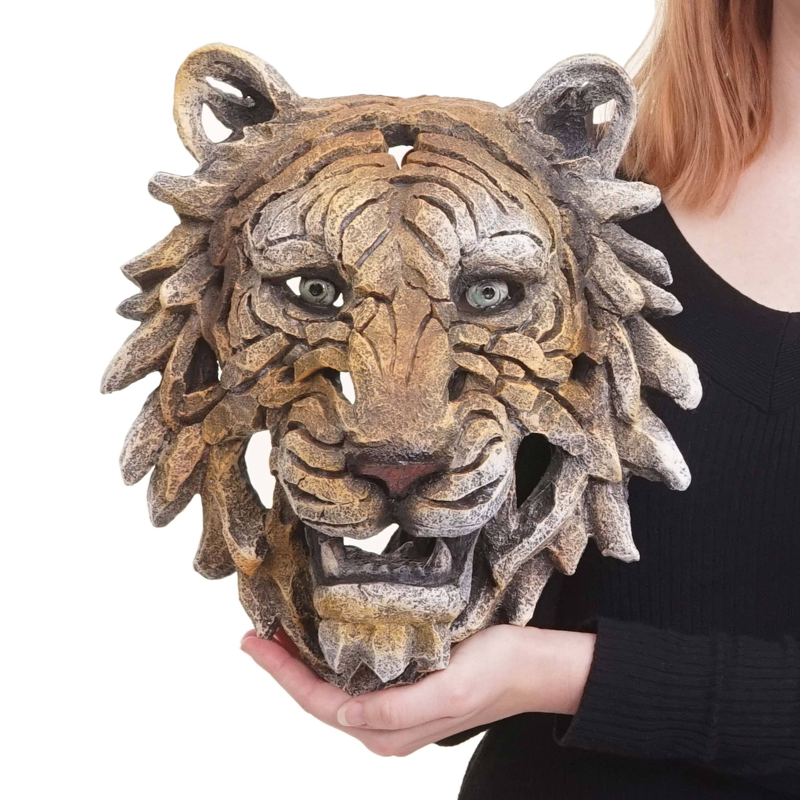 Deko Sch&auml;del MCW-H41, Wanddeko Kopf Troph&auml;e, Polyresin Indoor Outdoor ~ Tigerkopf 35cm 