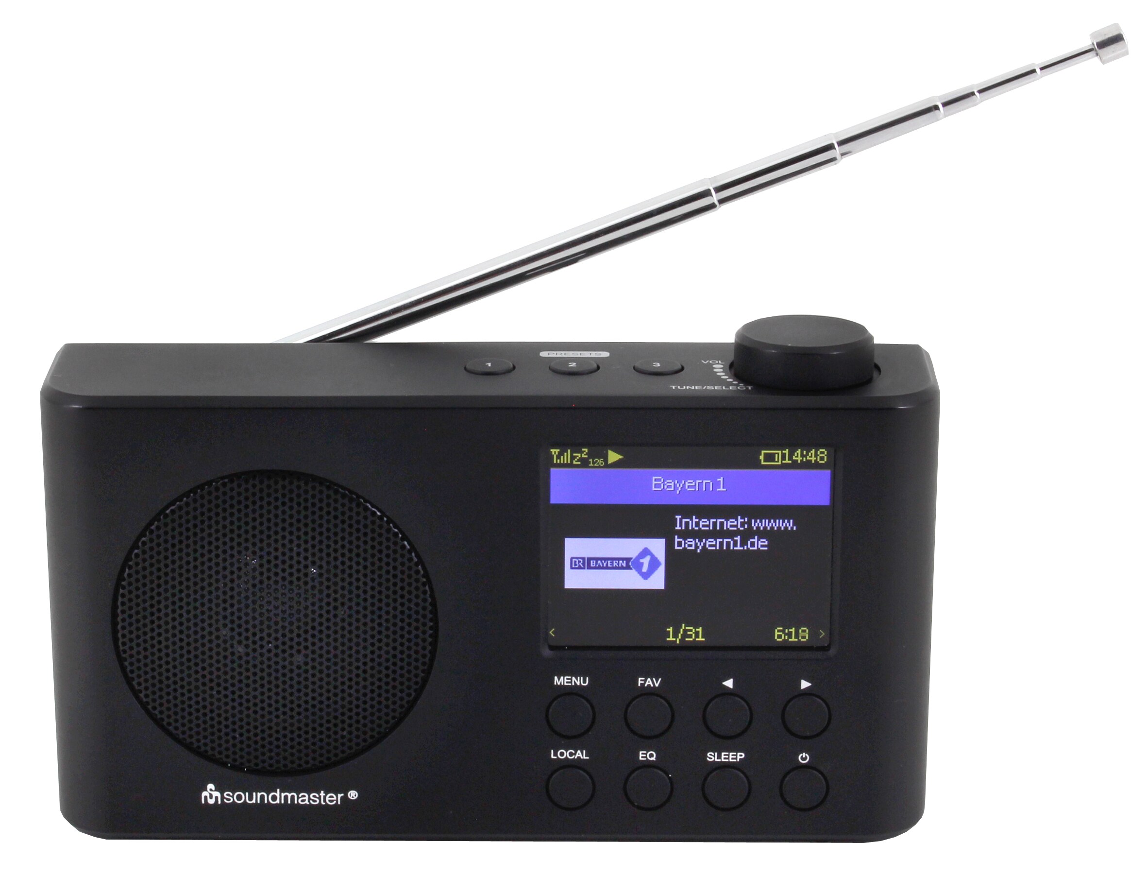 Soundmaster IR6500SW portables Internetradio mit Akku und Farbdisplay 