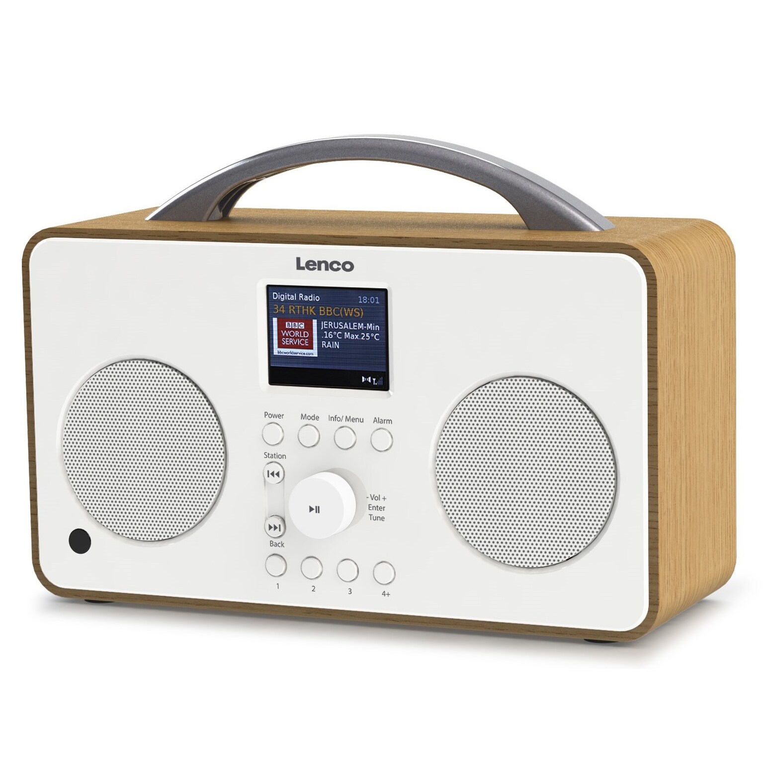 Lenco Internet-Radio PIR-645 mit DAB+/FM Radio, wiederaufladbarem Akku und Bluetooth, wei&szlig; 