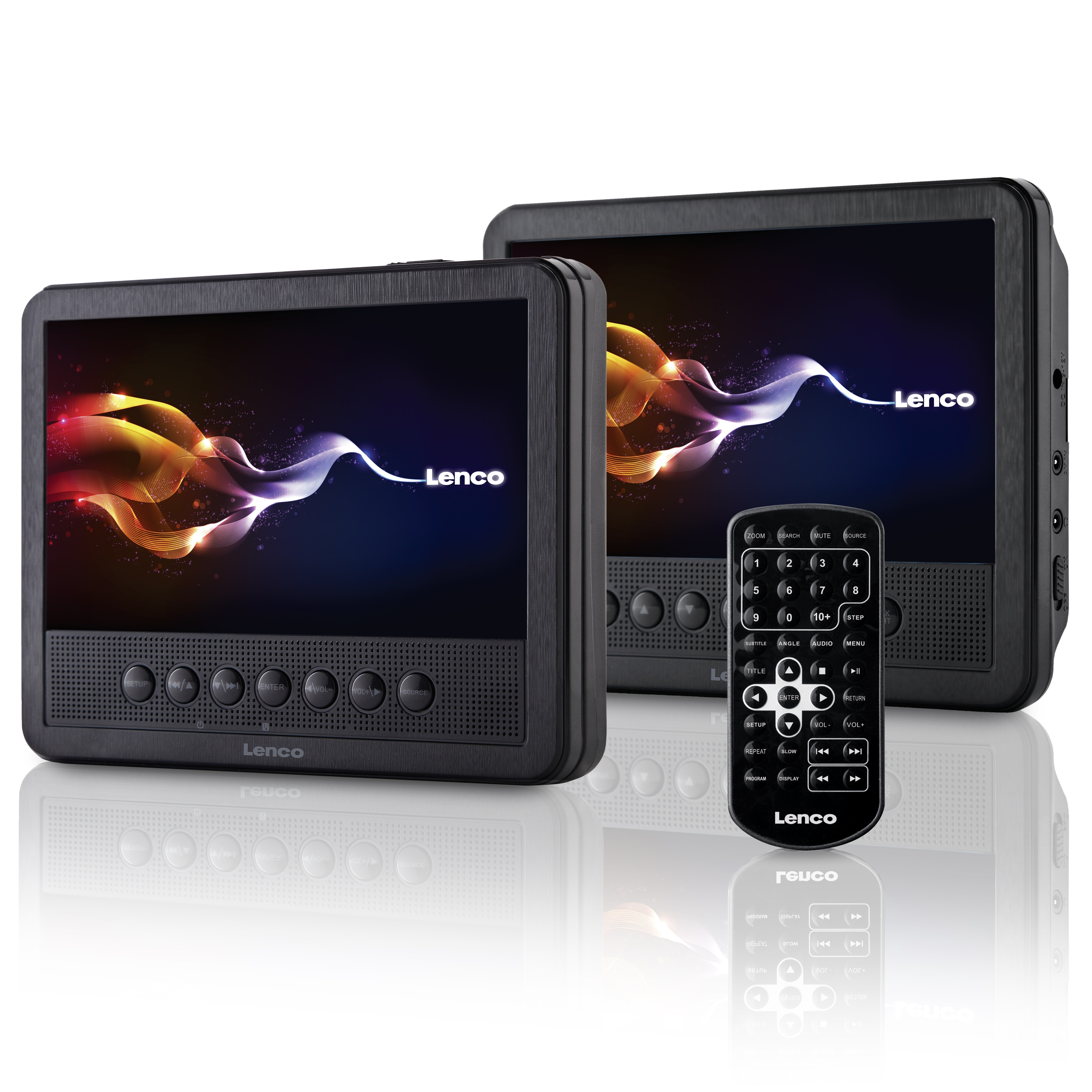 Lenco Tragbares DVD-Player Set MES-212 mit 2 x 7"-Monitoren 