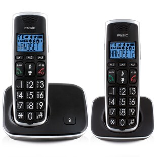 Fysic DECT-Telefon für Senioren FX-6020 mit große Tasten und 2 Mobilteilen 