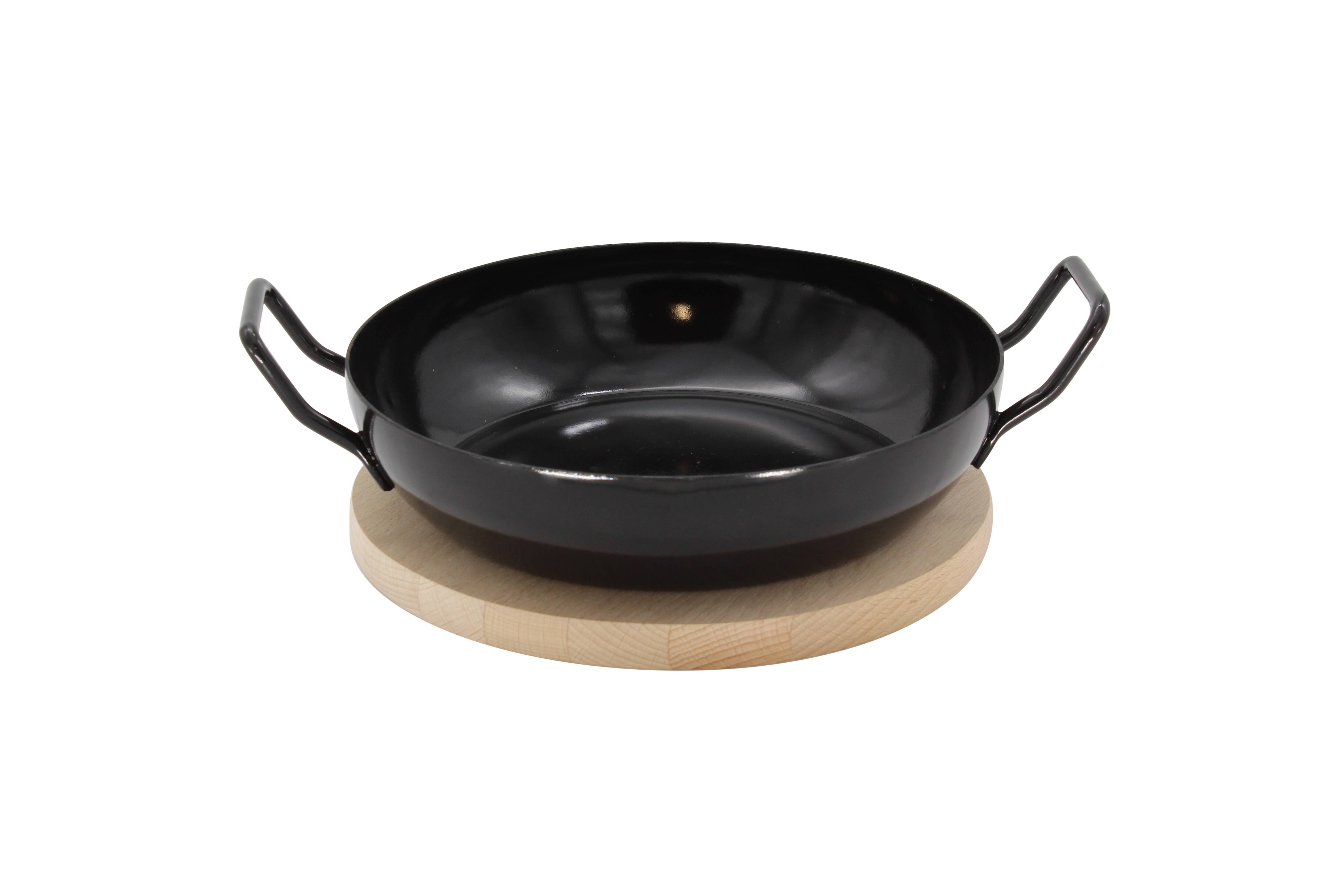 Karlkr&uuml;ger Schlemmerpfanne mit Holzteller "NOSTALGIE", 24 cm 