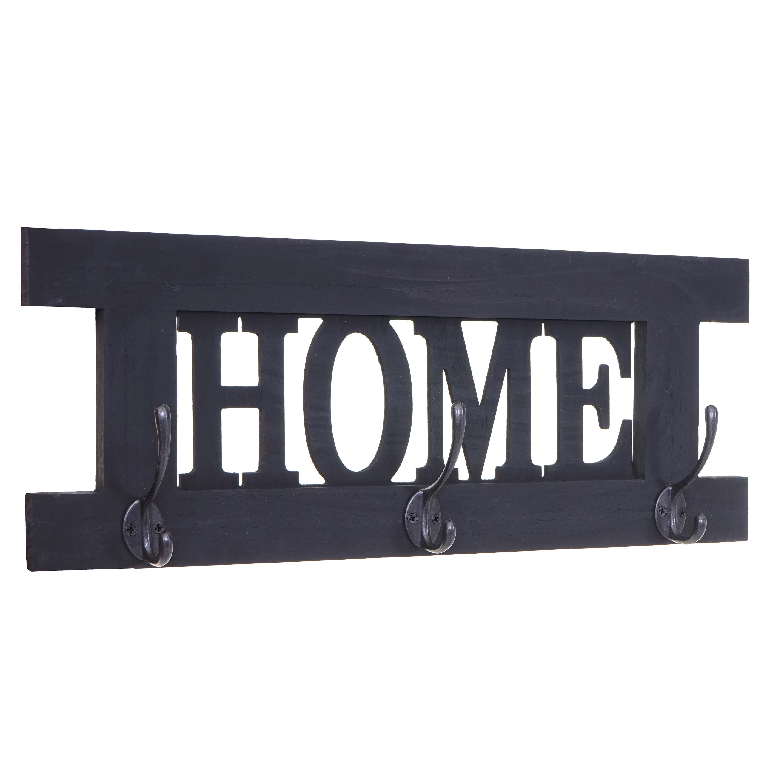 Wandgarderobe MCW-C60 Home, Garderobe Garderobenpaneel, Shabby-Look Vintage 55x21cm ~ dunkelgrau 