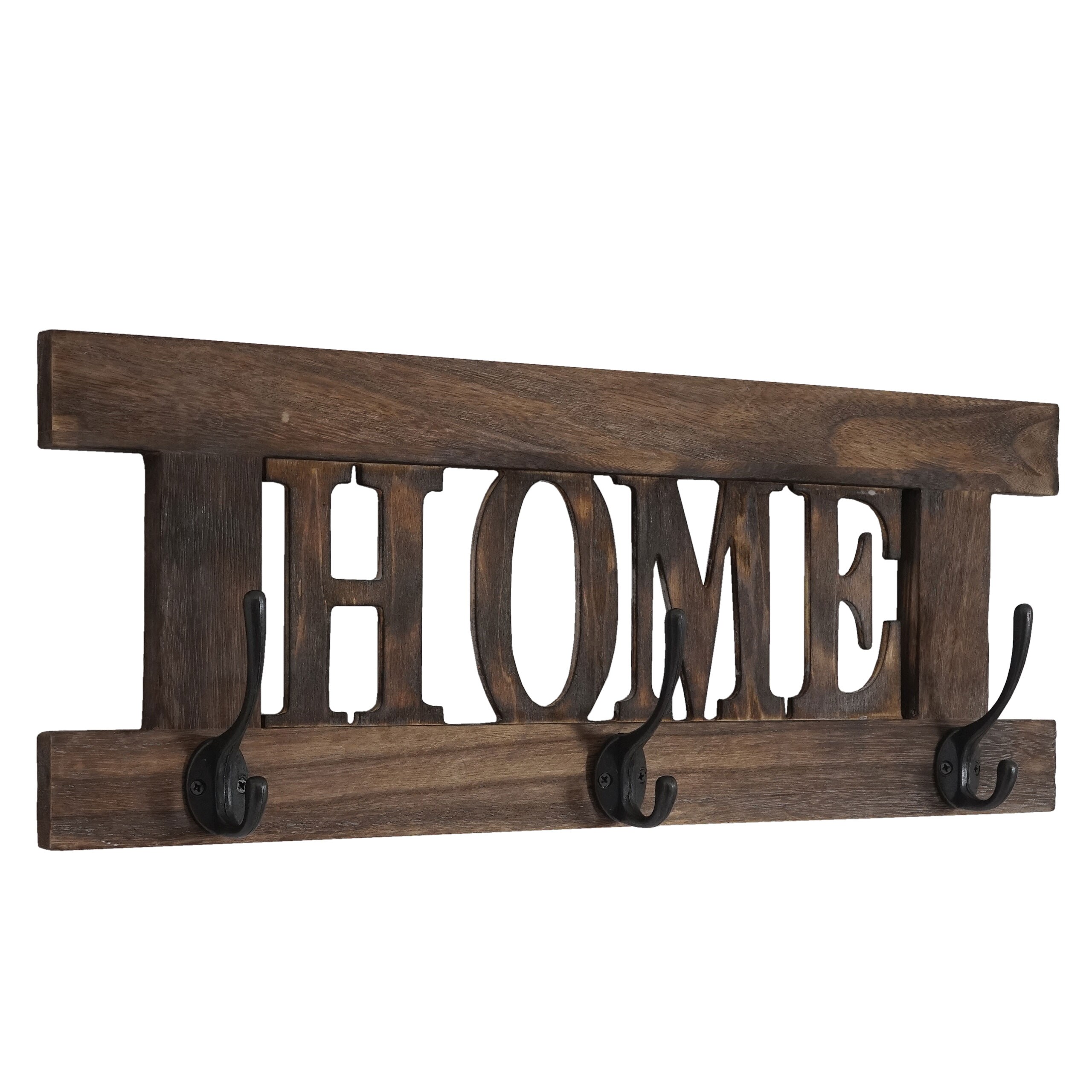 Wandgarderobe MCW-C60 Home, Garderobe Garderobenpaneel, Shabby-Look Vintage 55x21cm ~ braun, shabby 