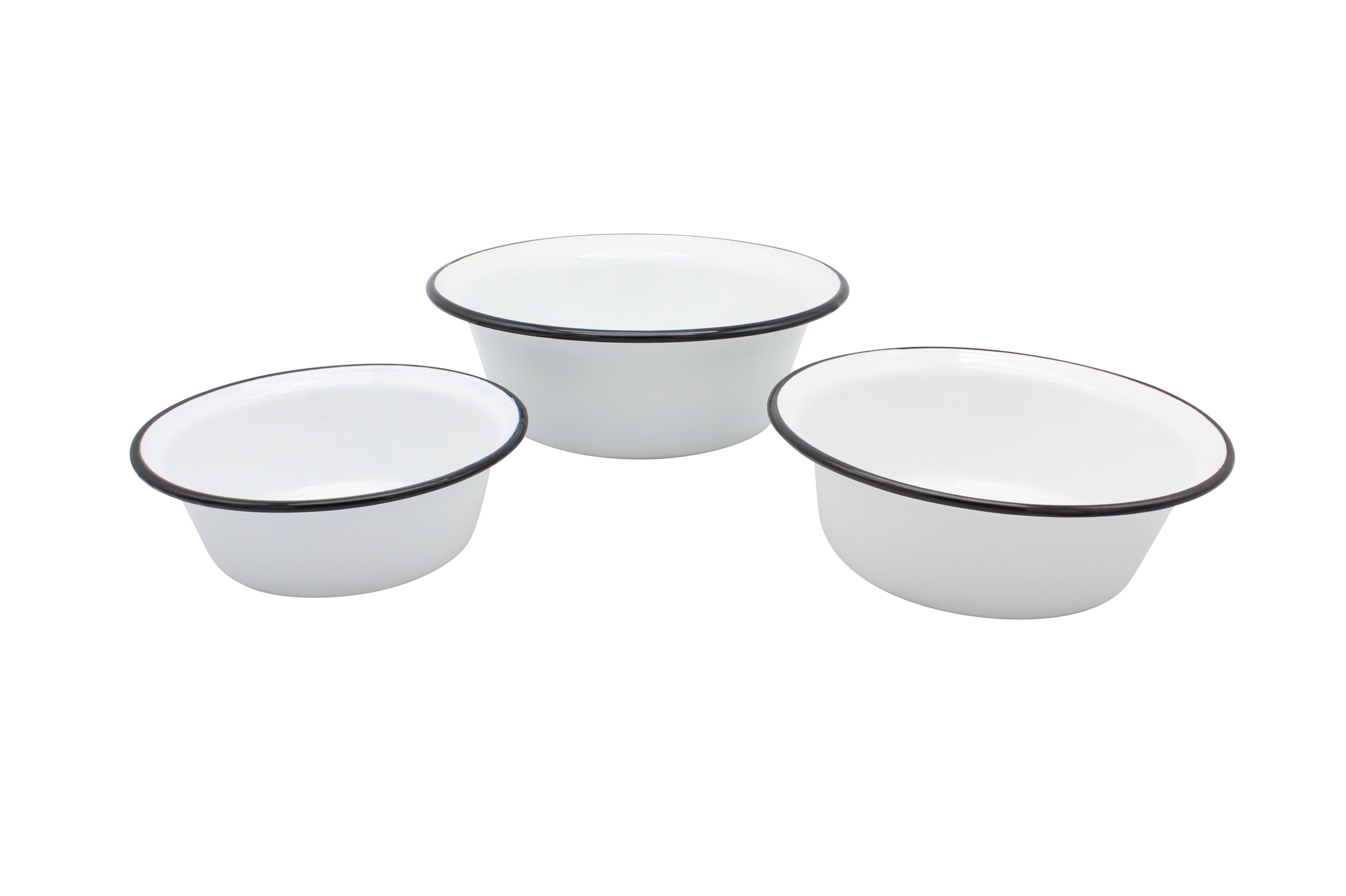 Sch&uuml;ssel-Set 3 tlg. emailliert, 20 + 24 +28 cm 