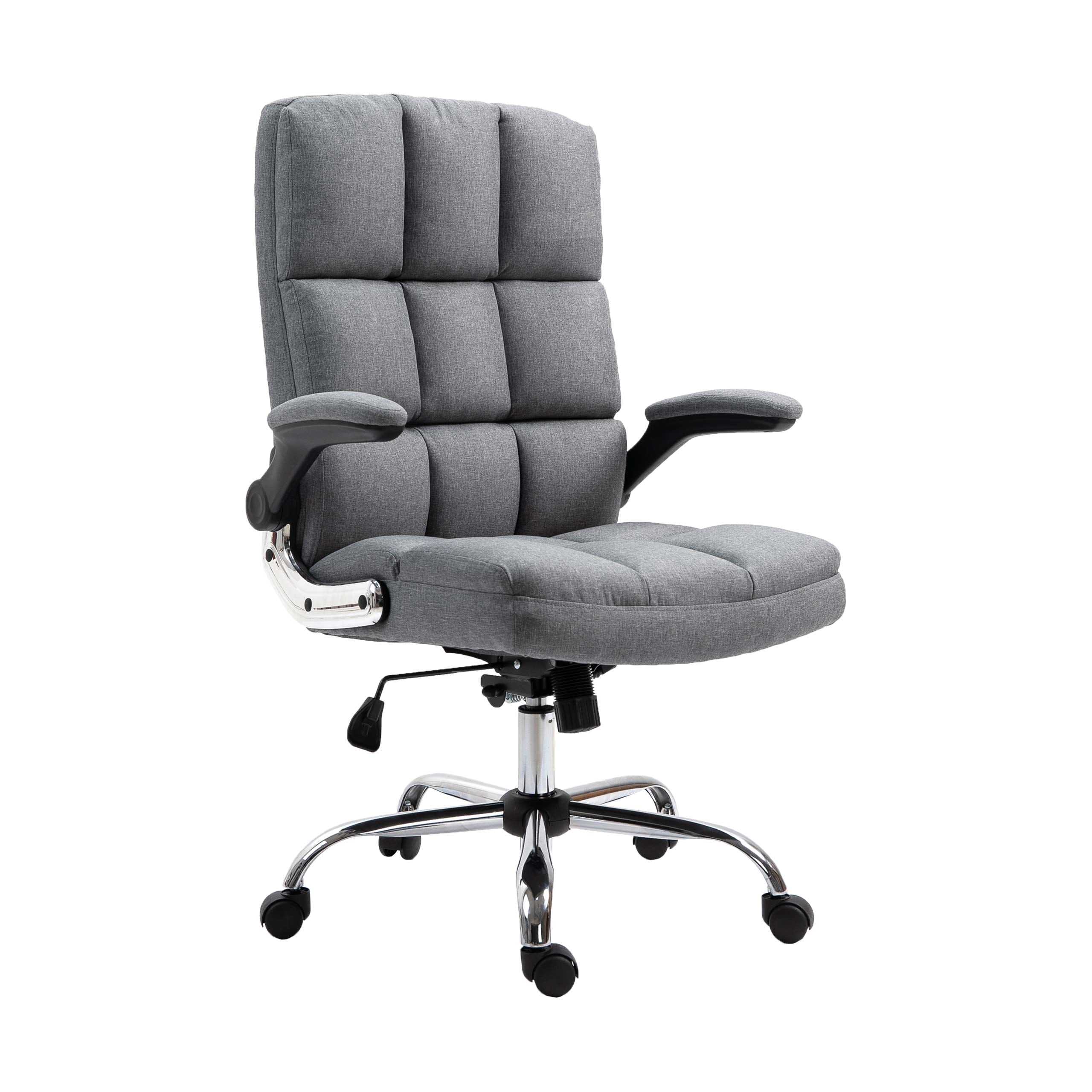 B&uuml;rostuhl MCW-J21, Chefsessel Drehstuhl Schreibtischstuhl, h&ouml;henverstellbar ~ Stoff/Textil grau 