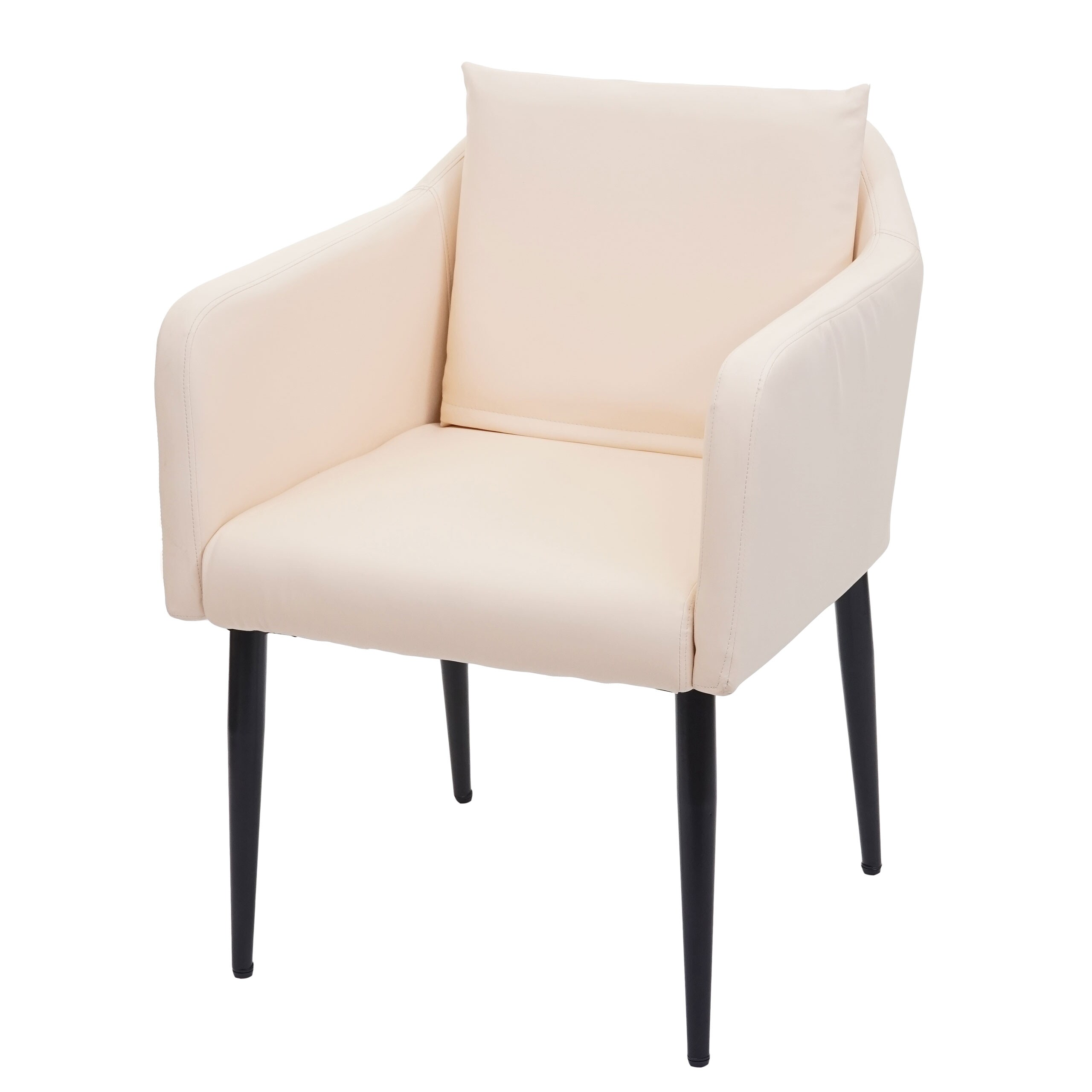 Esszimmerstuhl MCW-H93, K&uuml;chenstuhl Lehnstuhl Stuhl ~ Kunstleder creme-beige 