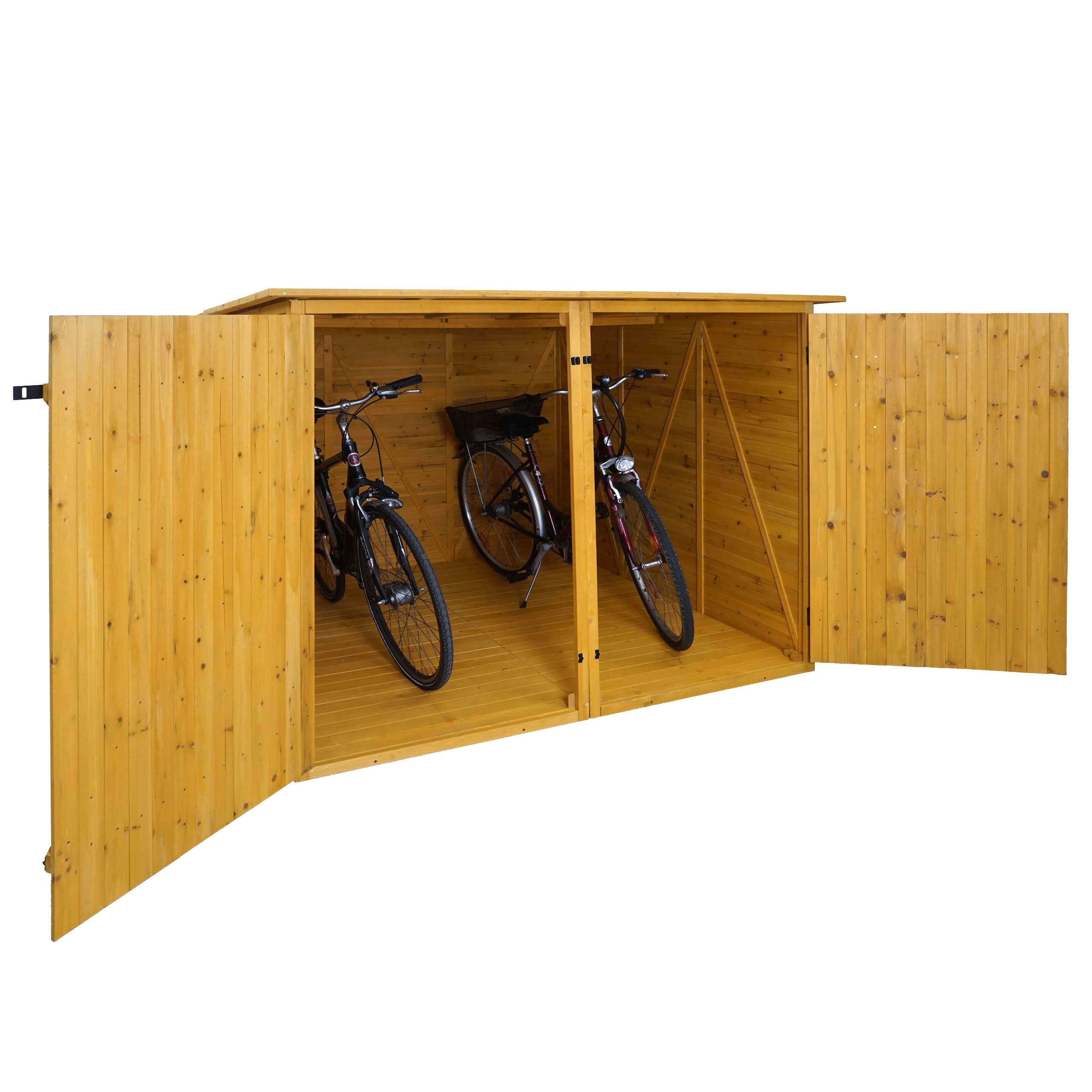 2er-Fahrradgarage MCW-H60, Fahrradbox Ger&auml;teschuppen Ger&auml;tehaus, MVG abschlie&szlig;bar 151x200x200cm ~ braun 