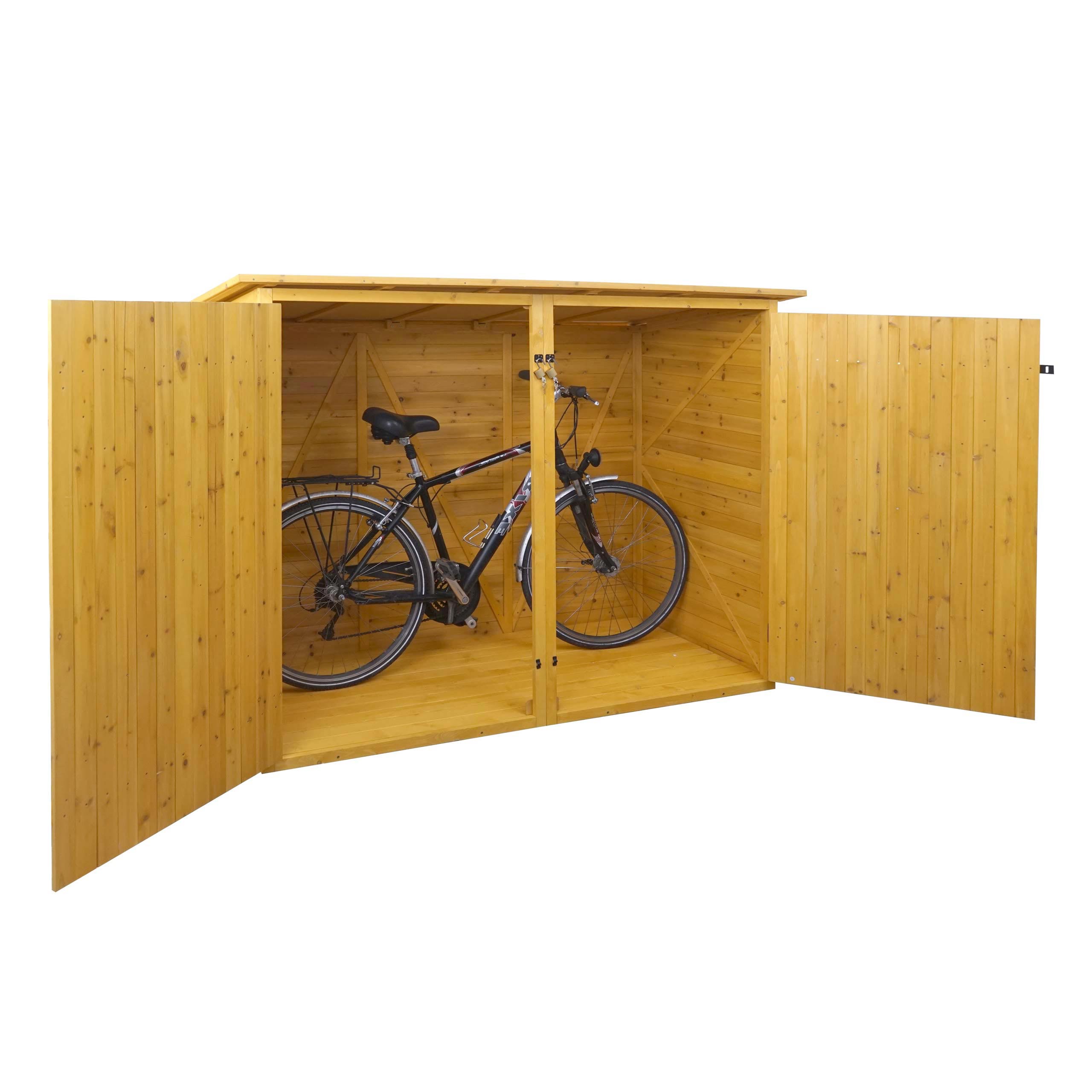 1er-Fahrradgarage MCW-H60, Fahrradbox Ger&auml;teschuppen Ger&auml;tehaus, MVG abschlie&szlig;bar 152x184x98cm ~ braun 