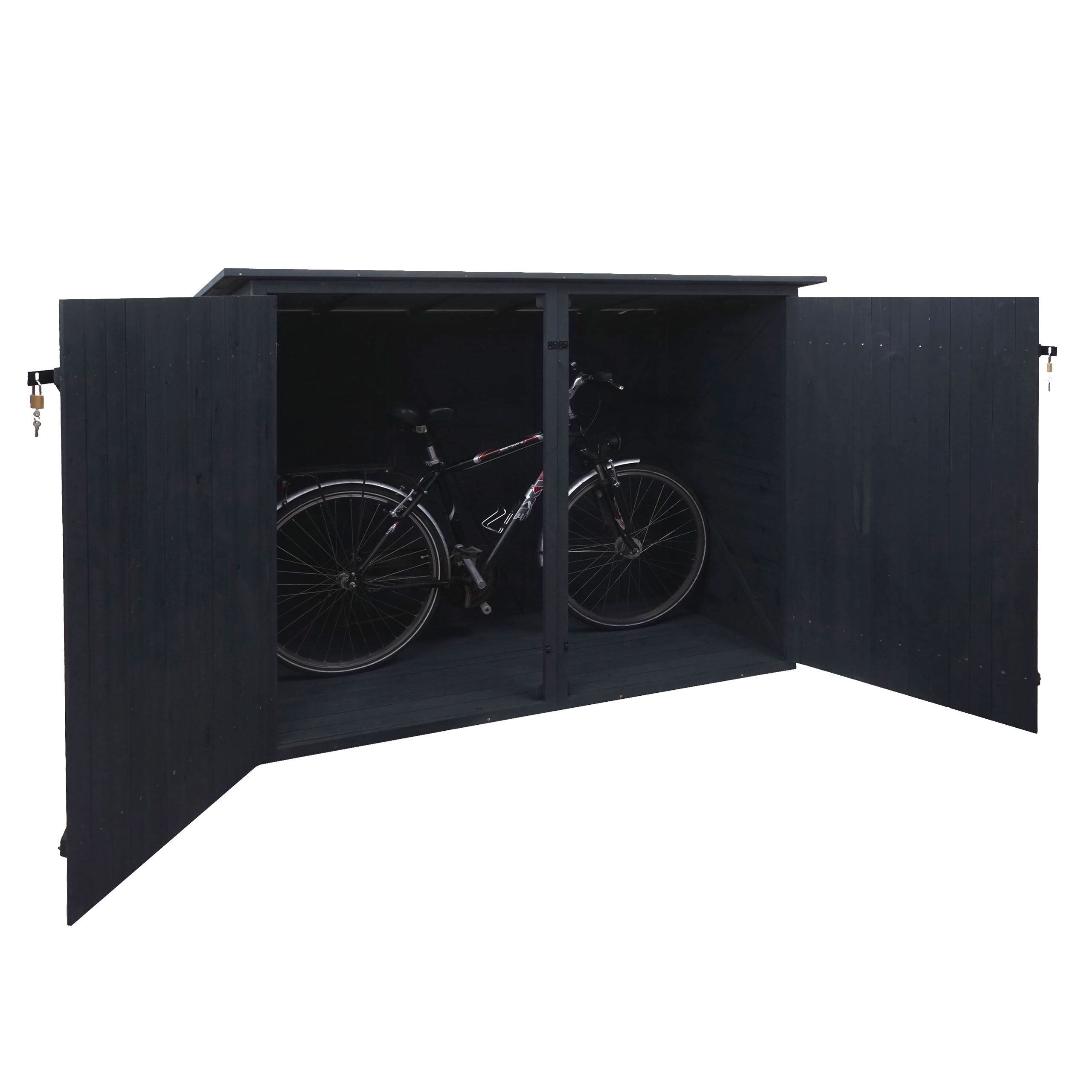 1er-Fahrradgarage MCW-H60, Fahrradbox Ger&auml;teschuppen Ger&auml;tehaus, MVG abschlie&szlig;bar 152x184x98cm ~ anthrazit 