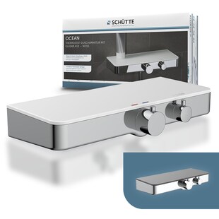 SCHÜTTE Thermostat Duscharmatur OCEAN mit Ablage Weiß 