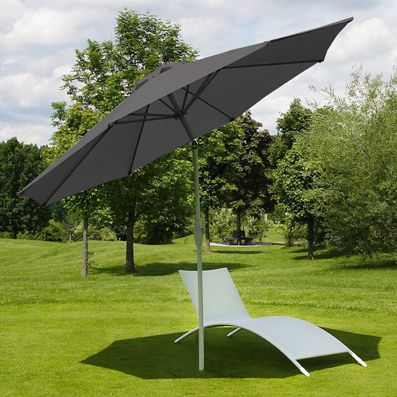 Sonnenschirm Asti, Gartenschirm, Ø 3m neigbar Polyester/Alu  ~ anthrazit