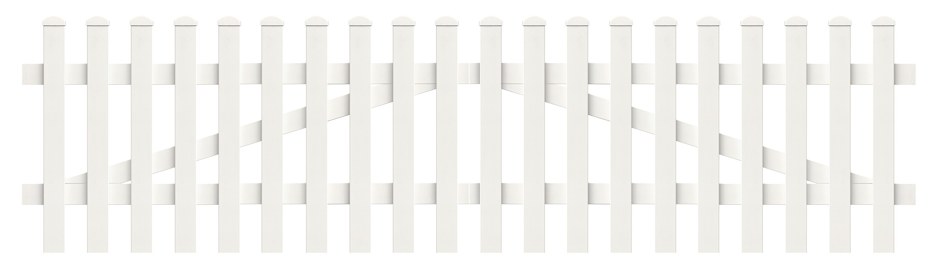 Zauntor Gerade 303,4cm x 100cm in Wei&szlig; 