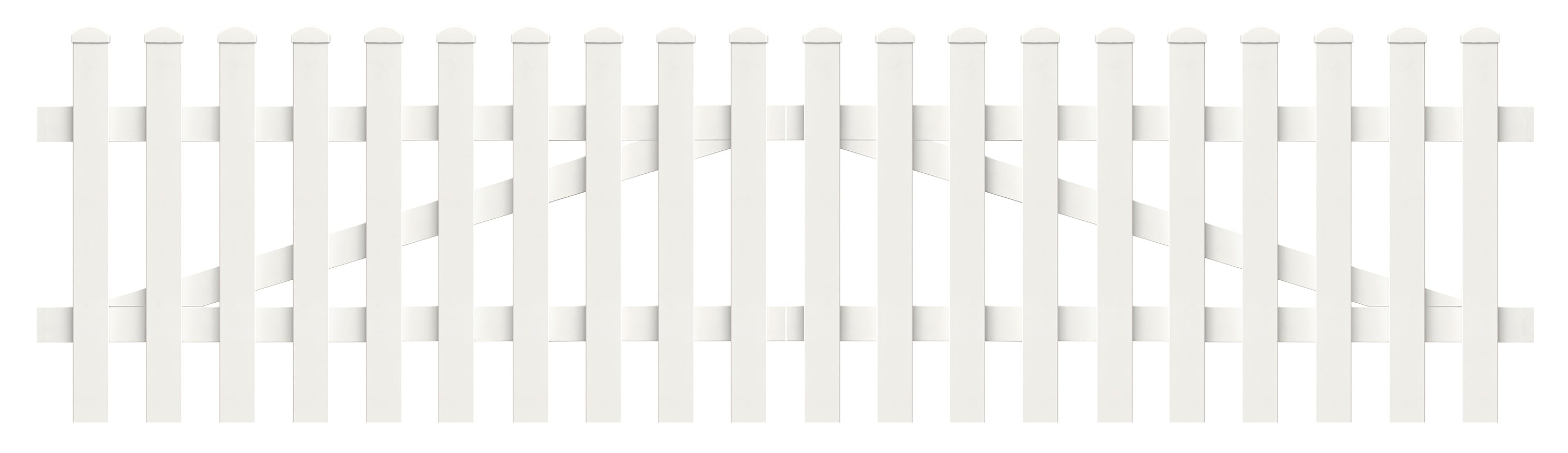 Zauntor Gerade 303,4cm x 120cm in Wei&szlig; 