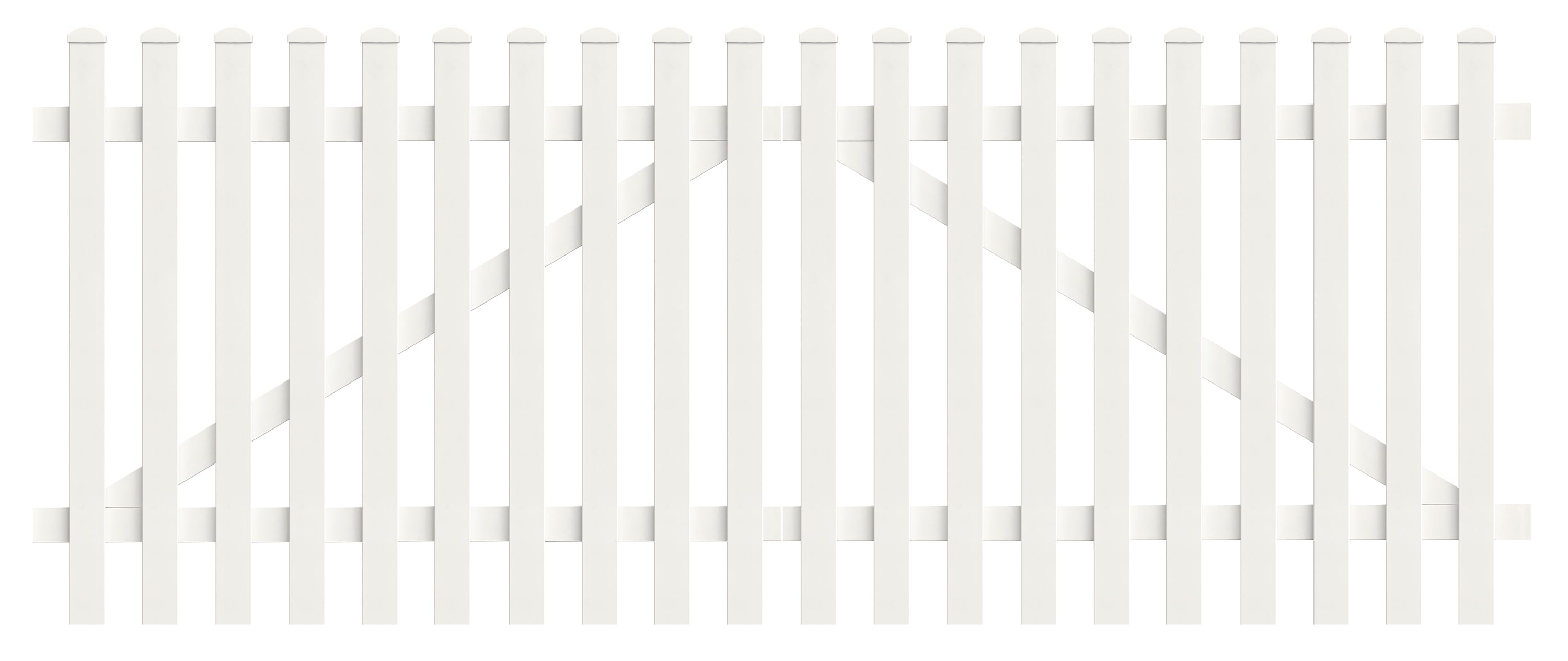 Zauntor Gerade 303,4cm x 180cm in Wei&szlig; 