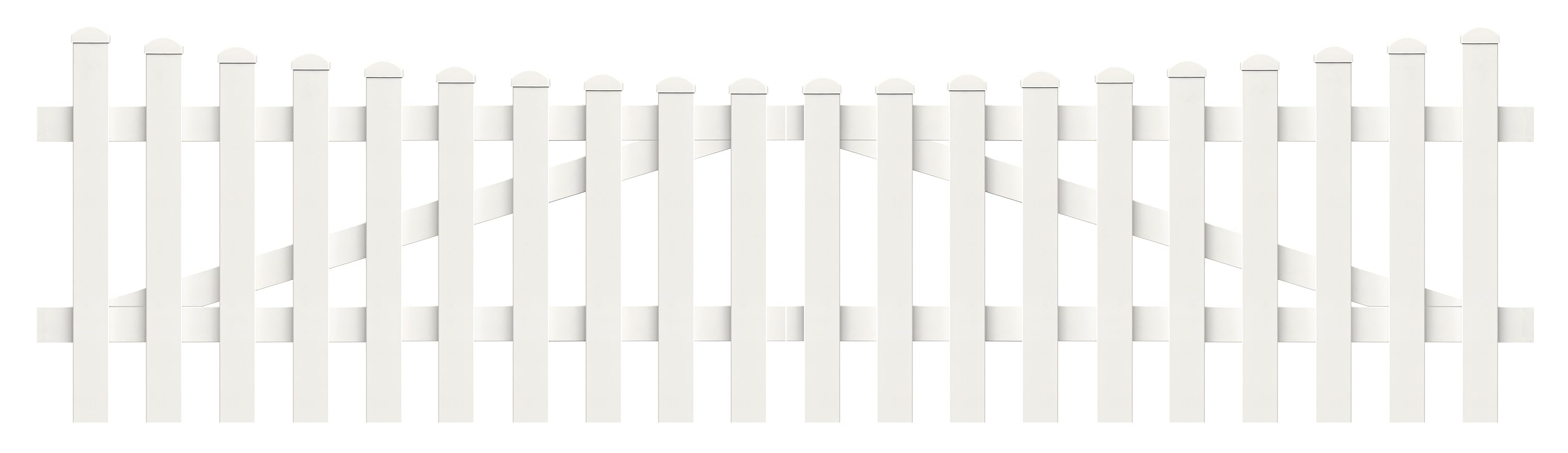 Zauntor Unterbogen 303,4cm x 80cm in Wei&szlig; 