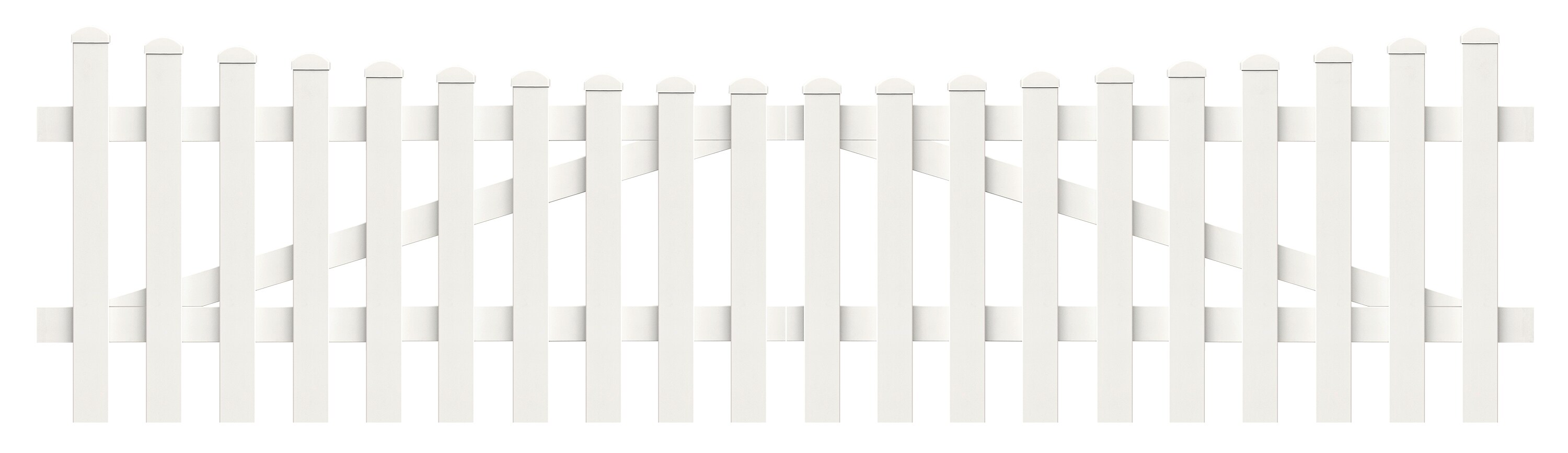 Zauntor Unterbogen 303,4cm x 120cm in Wei&szlig; 