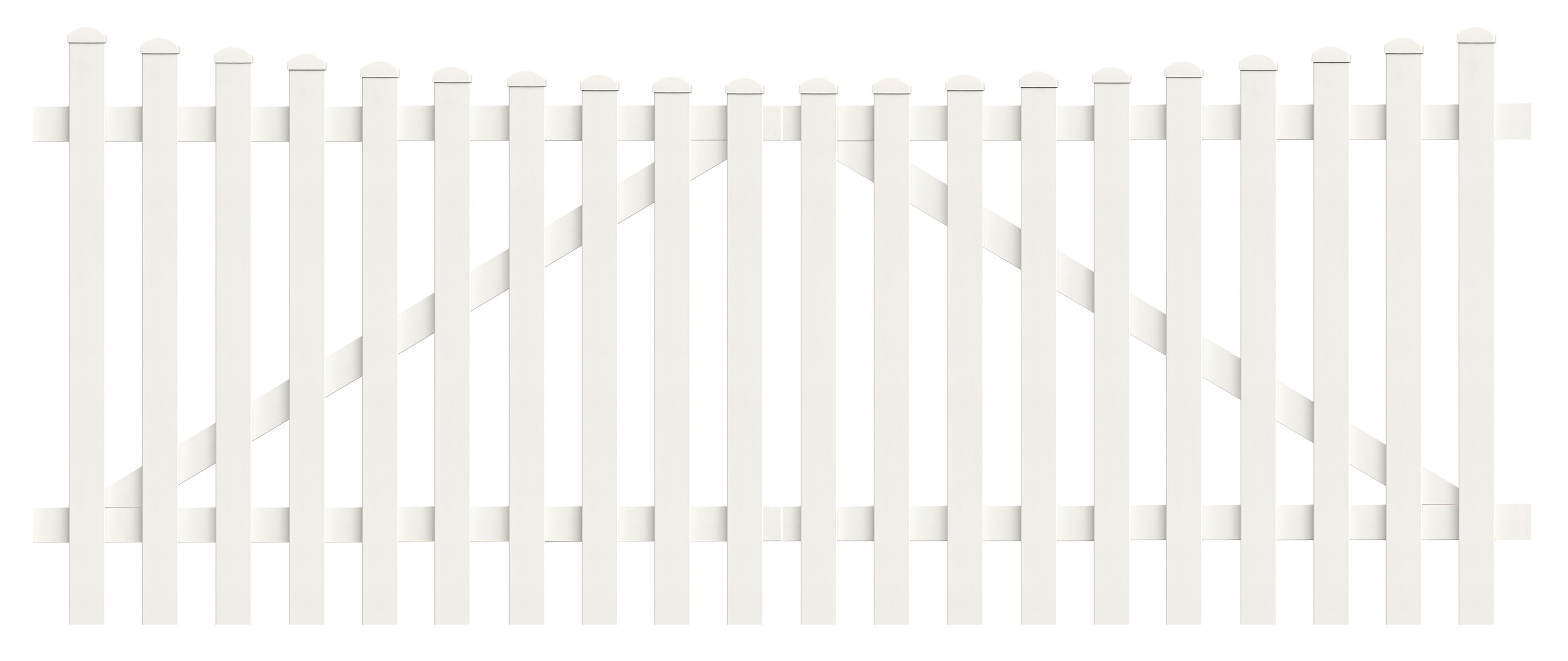 Zauntor Unterbogen 303,4cm x 150cm in Wei&szlig; 