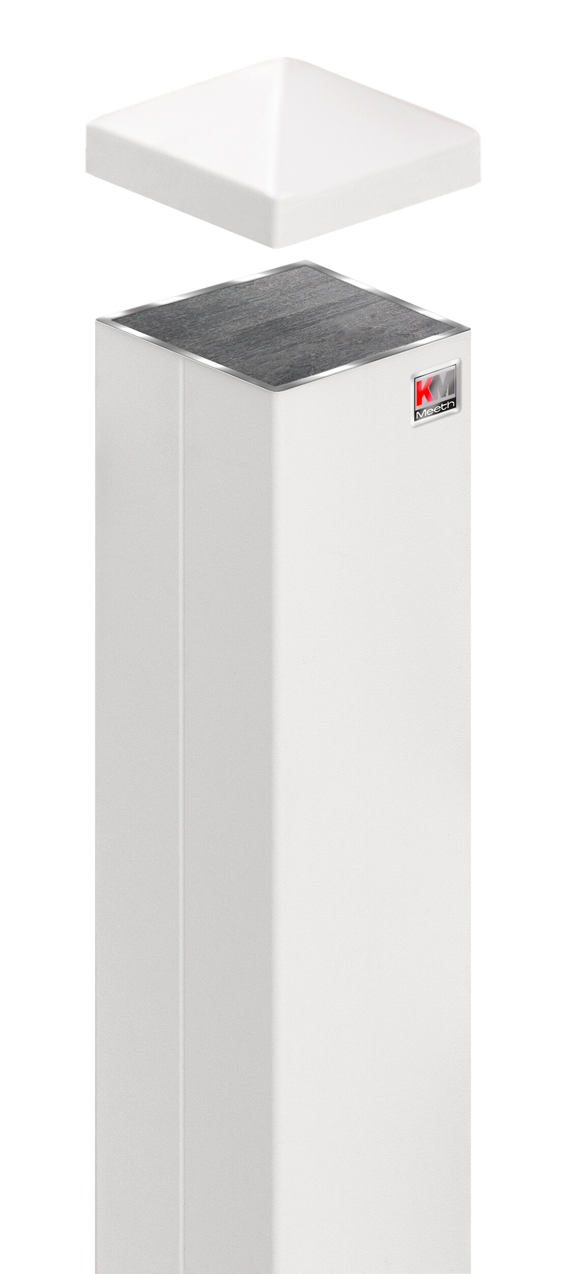 Zaunpfosten 9x9x90cm Wei&szlig; 