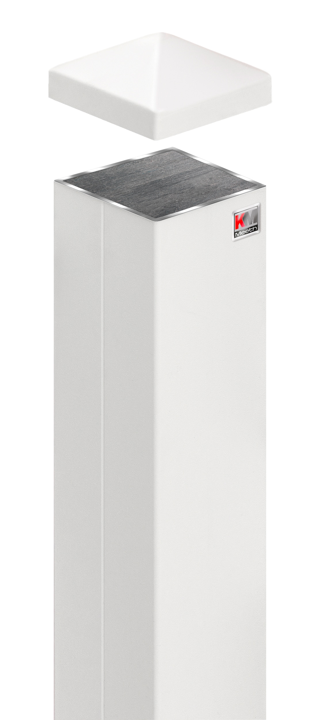 Zaunpfosten 9x9x190cm Wei&szlig; 