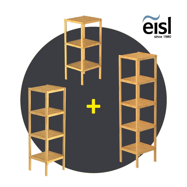 Eisl Badezimmer Regal Bambus mit 5 Ablagef&auml;chern 