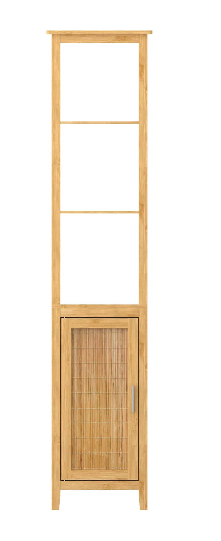 EISL Hochschrank Bad Bambus mit 3 Ablagef&auml;chern und Schrankt&uuml;r 