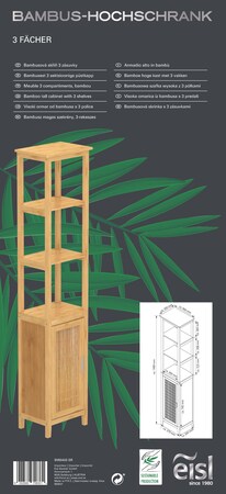 Ablagefächern mit Hochschrank Bambus Bad und EISL online Marktkauf bestellen 3 Schranktür bei