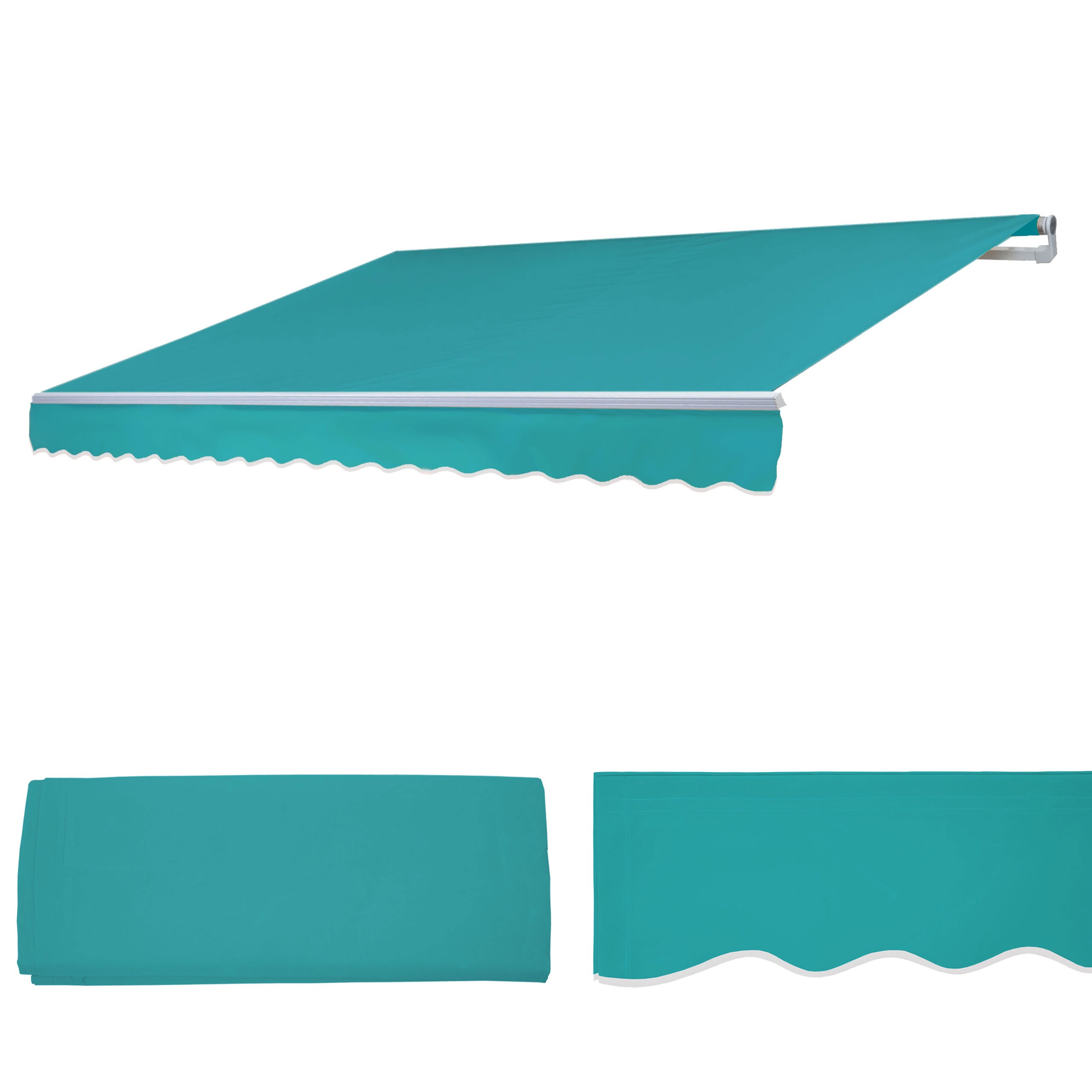 Ersatz-Bezug f&uuml;r Markise MCW-E49, Gelenkarmmarkise Ersatzbezug Sonnenschutz, 2,5x2m ~ Polyester t&uuml;rkis 