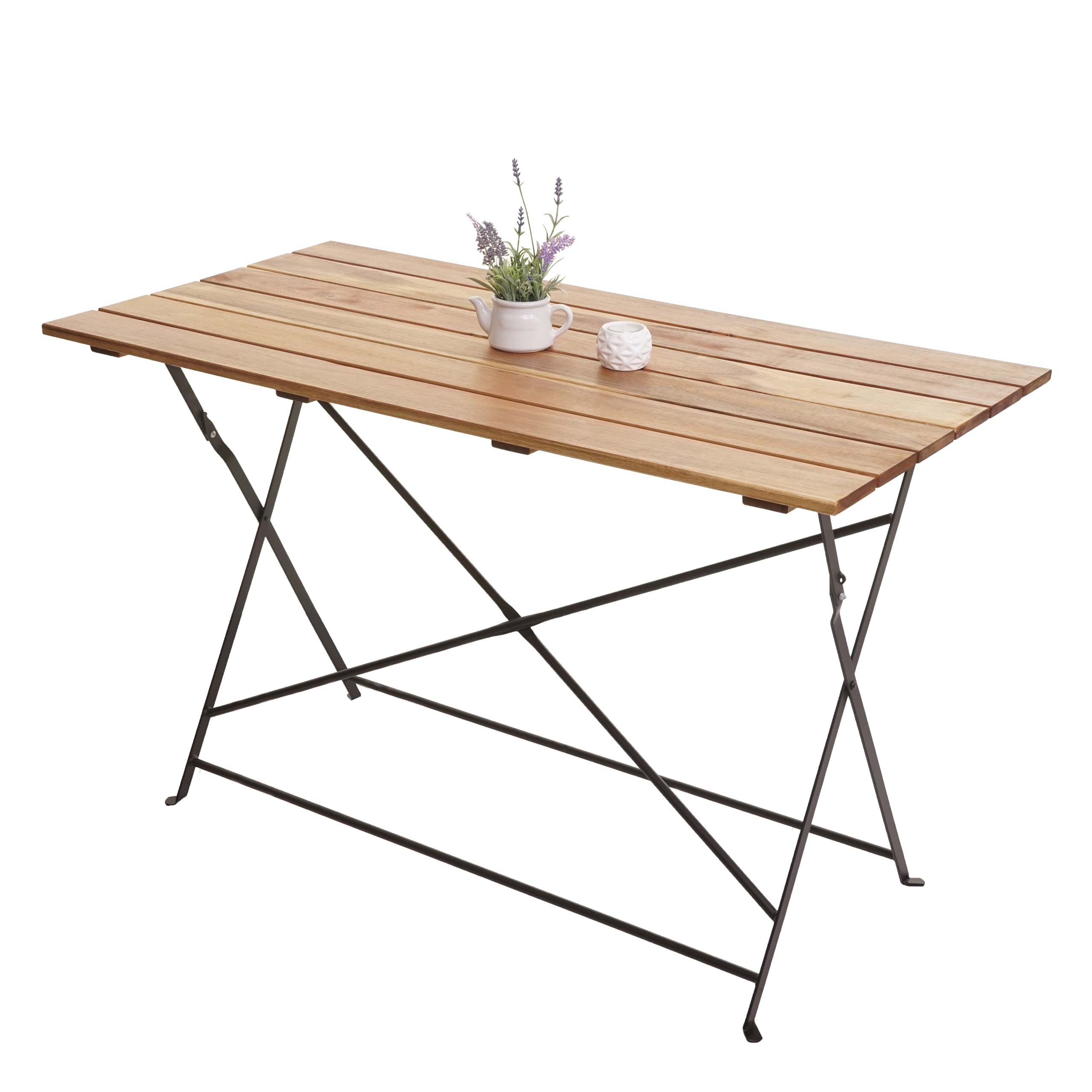 Biergartentisch MCW-J40, Klapptisch Gartentisch, Gastronomie-Qualit&auml;t Akazie MVG-zertifiziert 120x60cm ~ naturfarben 