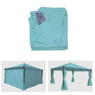 4er-Set Seitenwand für Pergola Calpe, Ersatzseitenwand Pavillon 4x4m, Polyester ~ türkis 