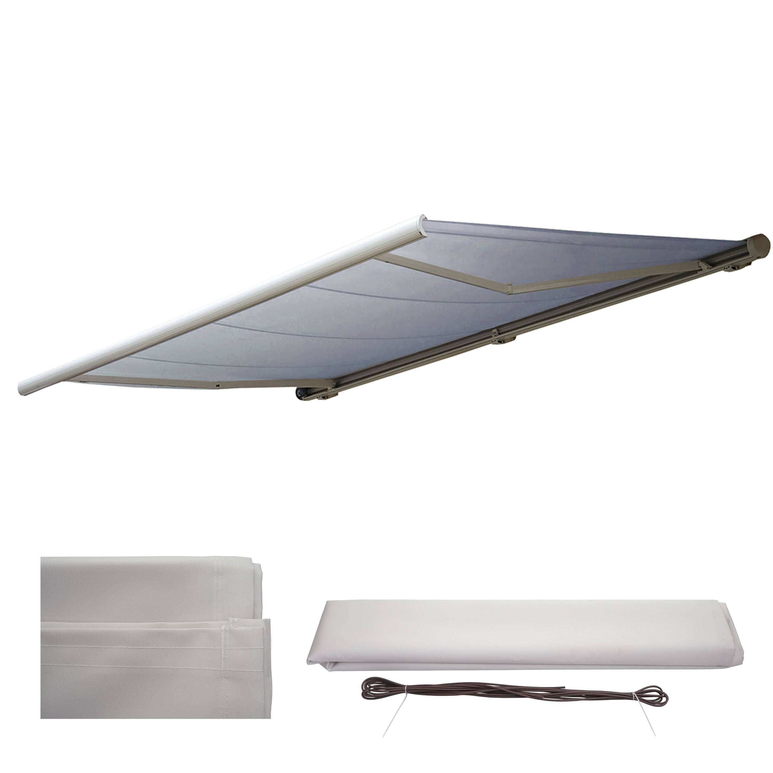 Ersatz-Bezug f&uuml;r Markise H122, Vollkassette Ersatzbezug Sonnenschutz 4x3m ~ Acryl creme 