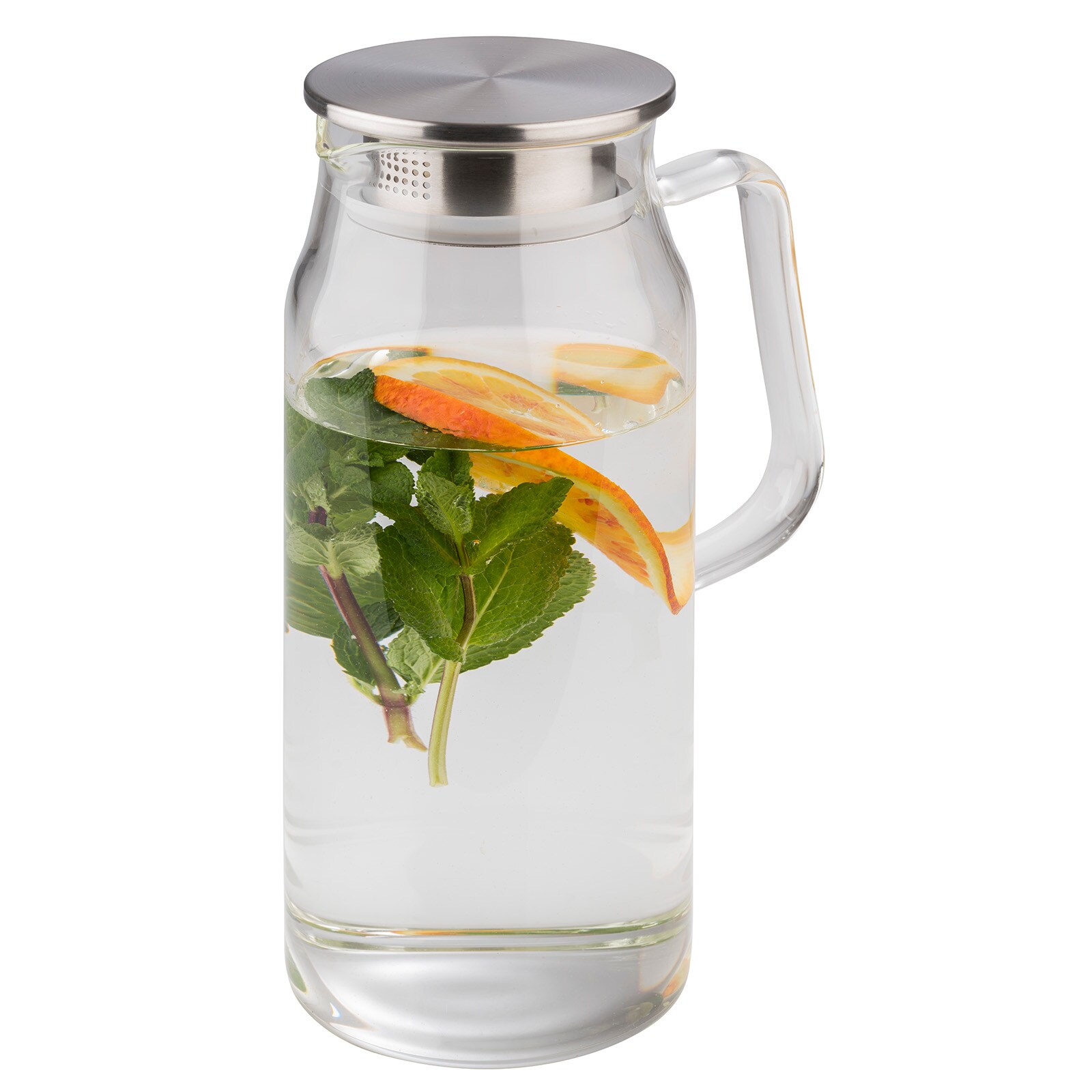 APS 1,5 Liter Glaskaraffe Glas/ Edelstahl