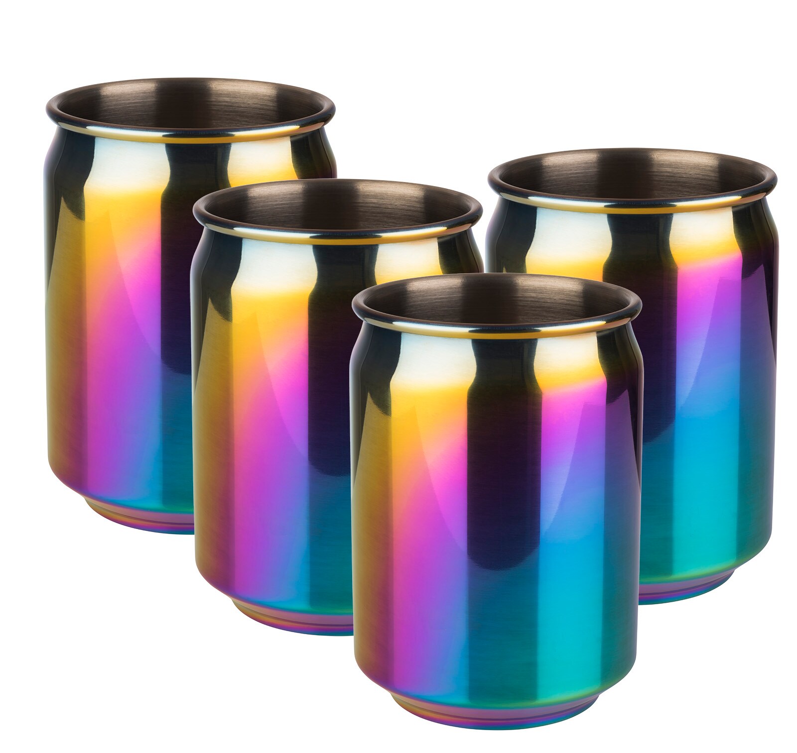 APS 4er Set Cocktail Becher  Regenbogen-Look, Edelstahl