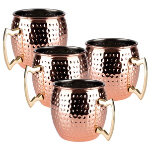 APS 4er Set Moscow Mule Becher 500 ml Kupfer glänzend 