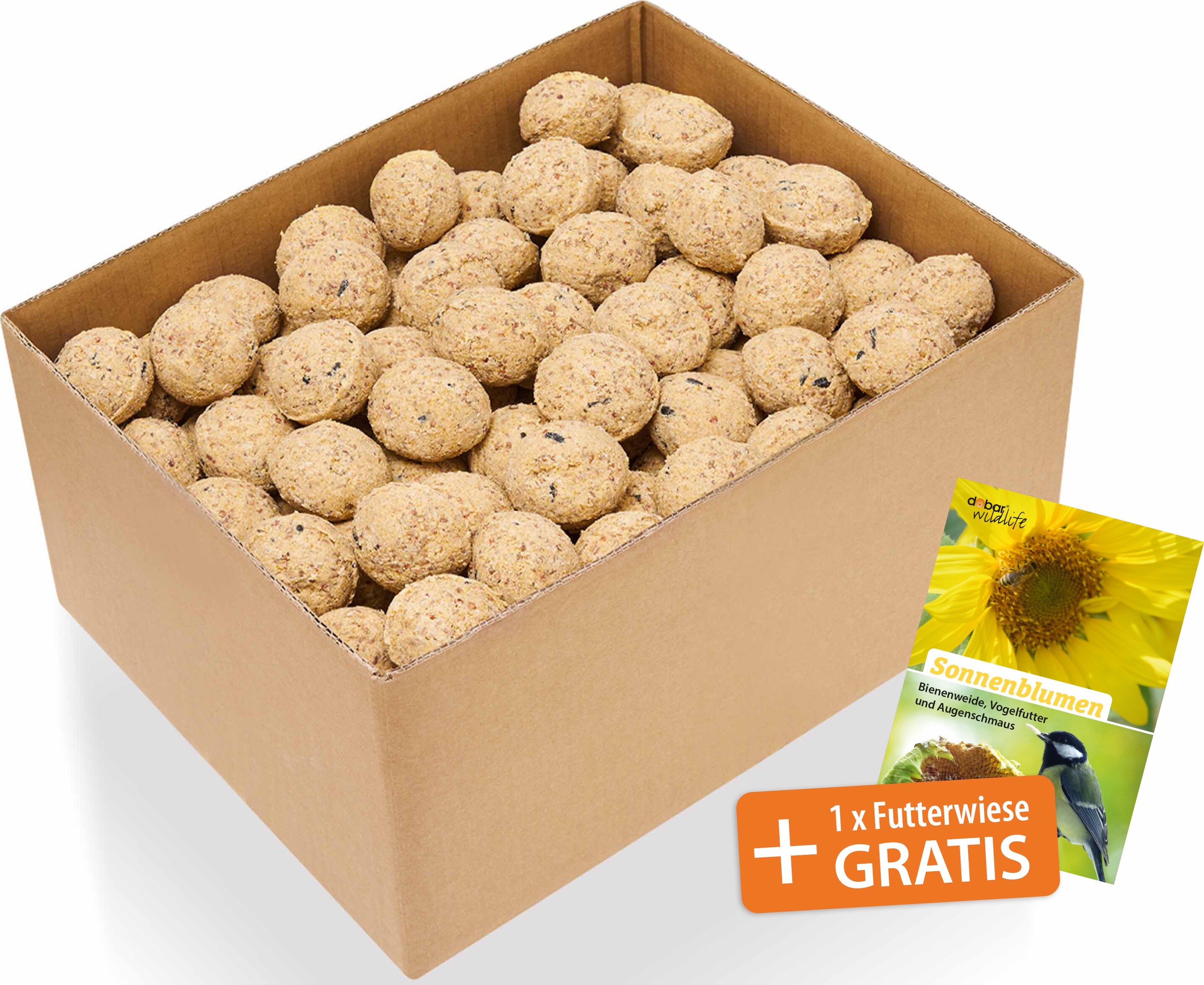 100x Meisenkn&ouml;del ohne Netz, Fettfutter f&uuml;r Wildv&ouml;gel, 9000g Vogelfutter 