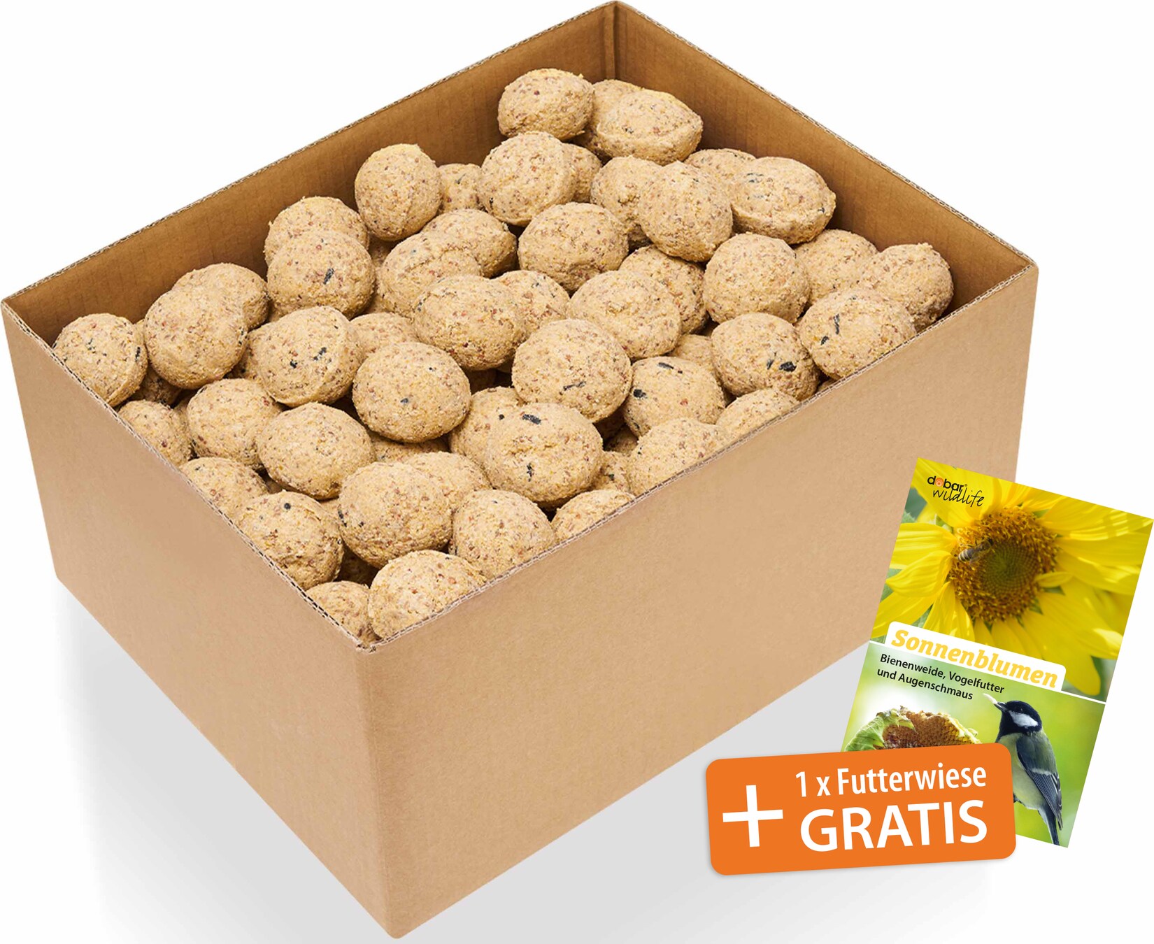 100x Meisenknödel ohne Netz, Fettfutter für Wildvögel,  Vogelfutter