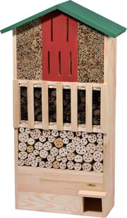 XXL Insektenhotel-Wand mit integriertem Igelhaus und Schmetterlingskasten 