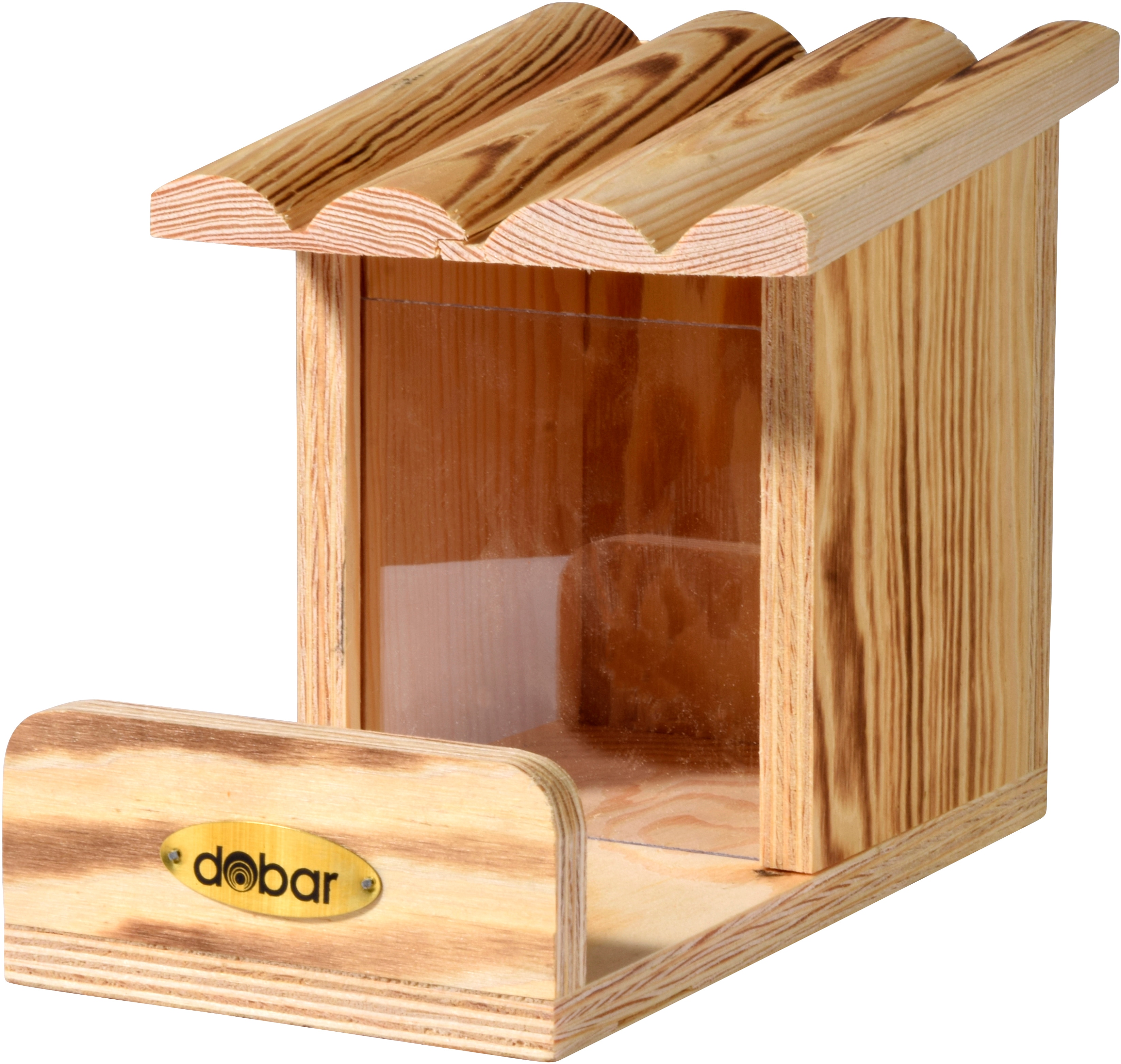 Eichh&ouml;rnchen-Futterstation mit Futtersilo, Futterstelle aus Holz 