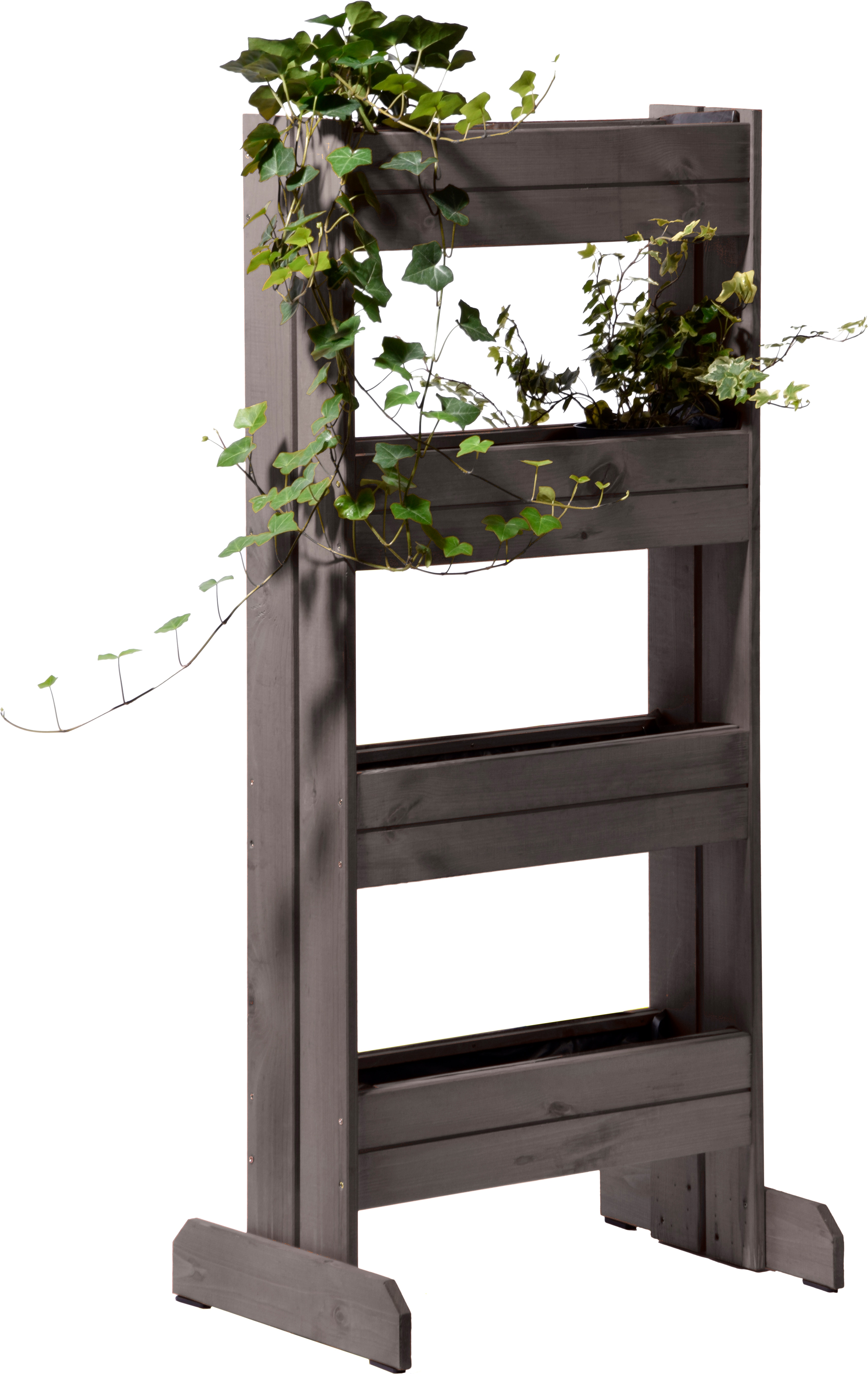 dobar Vertikales Blumenbeet mit 4 Pflanzk&auml;sten inkl. Pflanzfolie | ca. 55 x 40 x 125 cm 