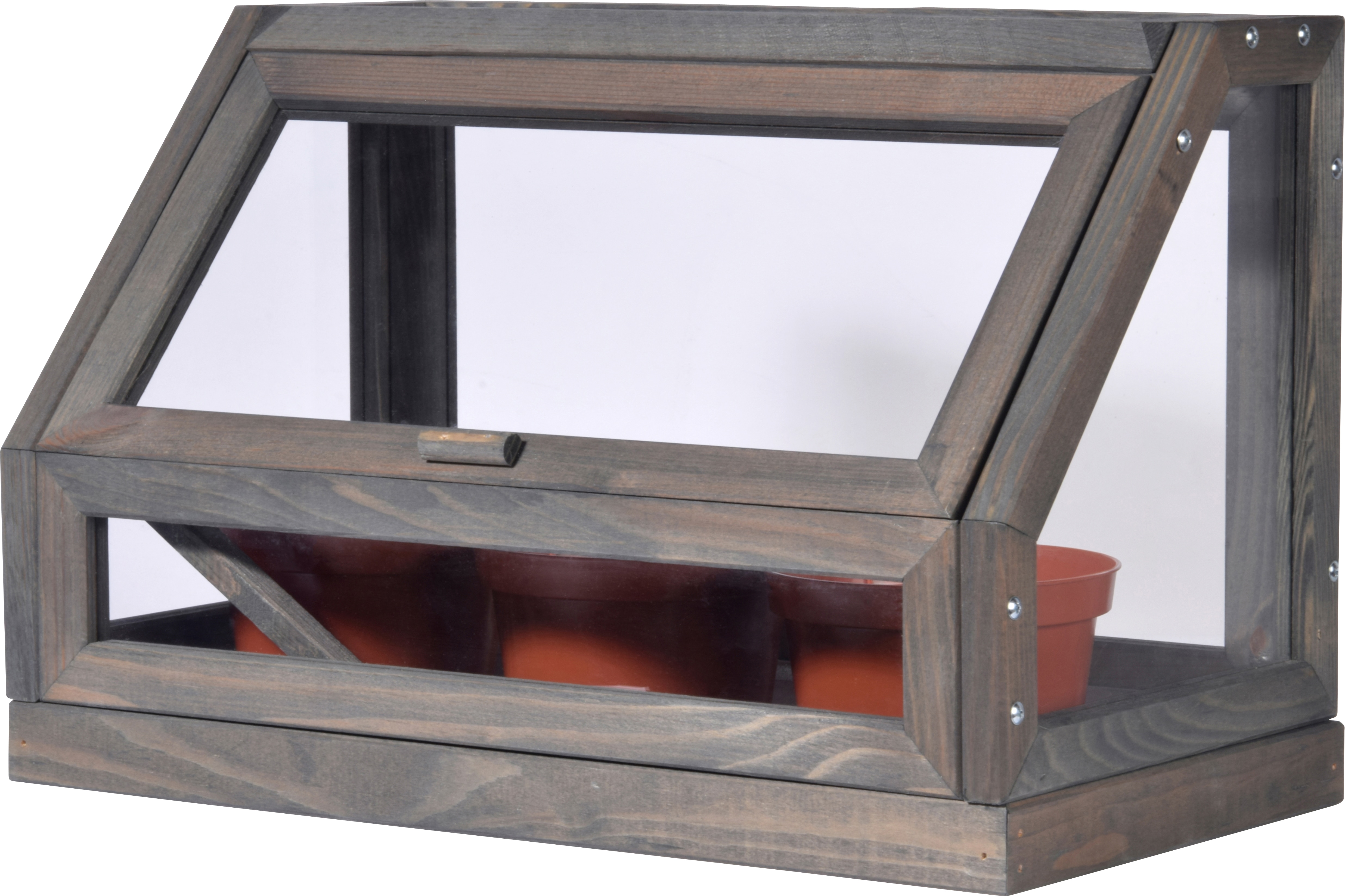 dobar Mini-Gew&auml;chshaus f&uuml;r Jungpflanzen und Kr&auml;uter inkl. T&ouml;pfe | ca. 38 x 20 x 24,5 cm 