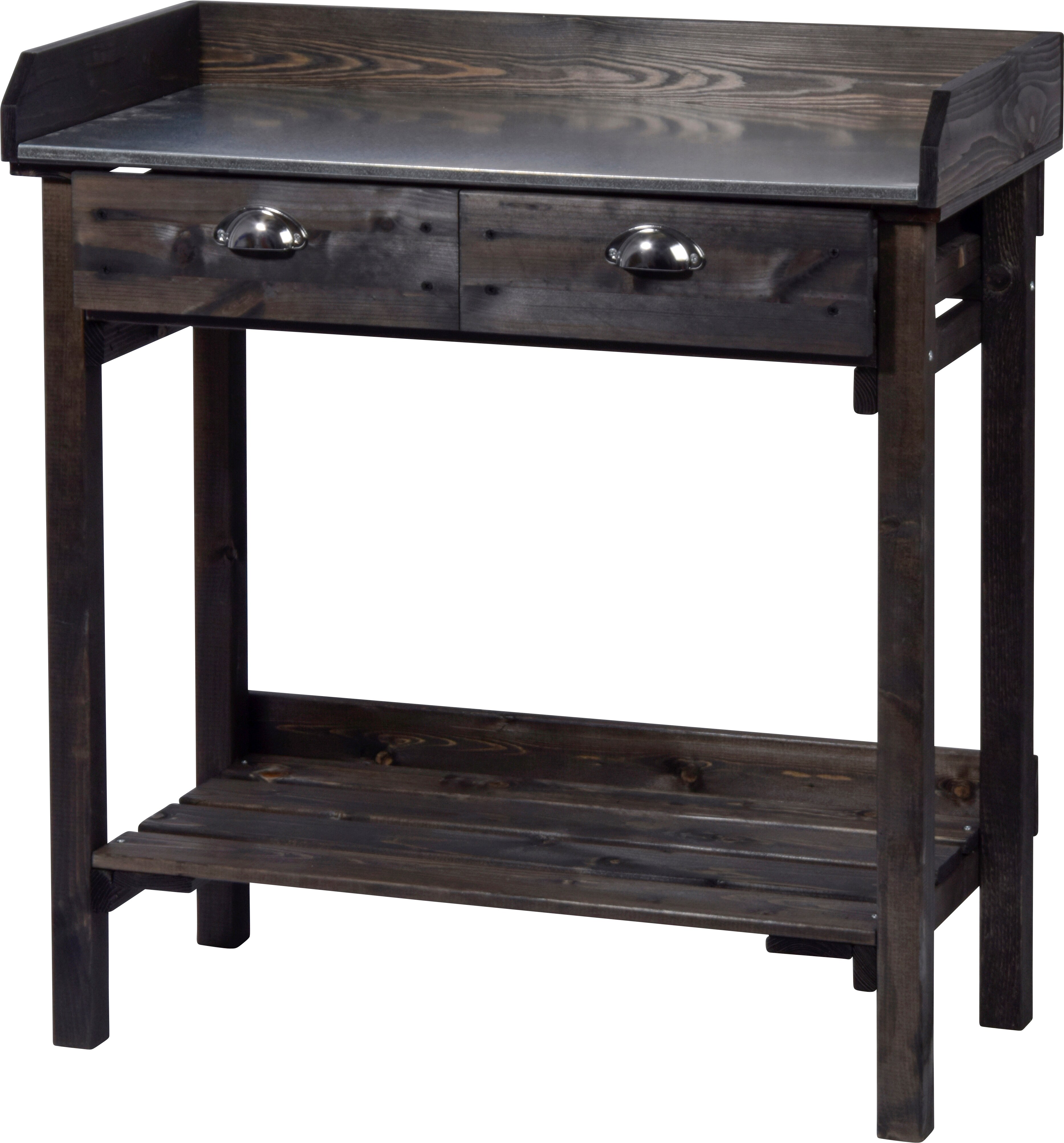 dobar Praktischer Pflanztisch mit 2 Schubladen und Ablagefl&auml;che | ca. 79 x 39 x 90 cm 