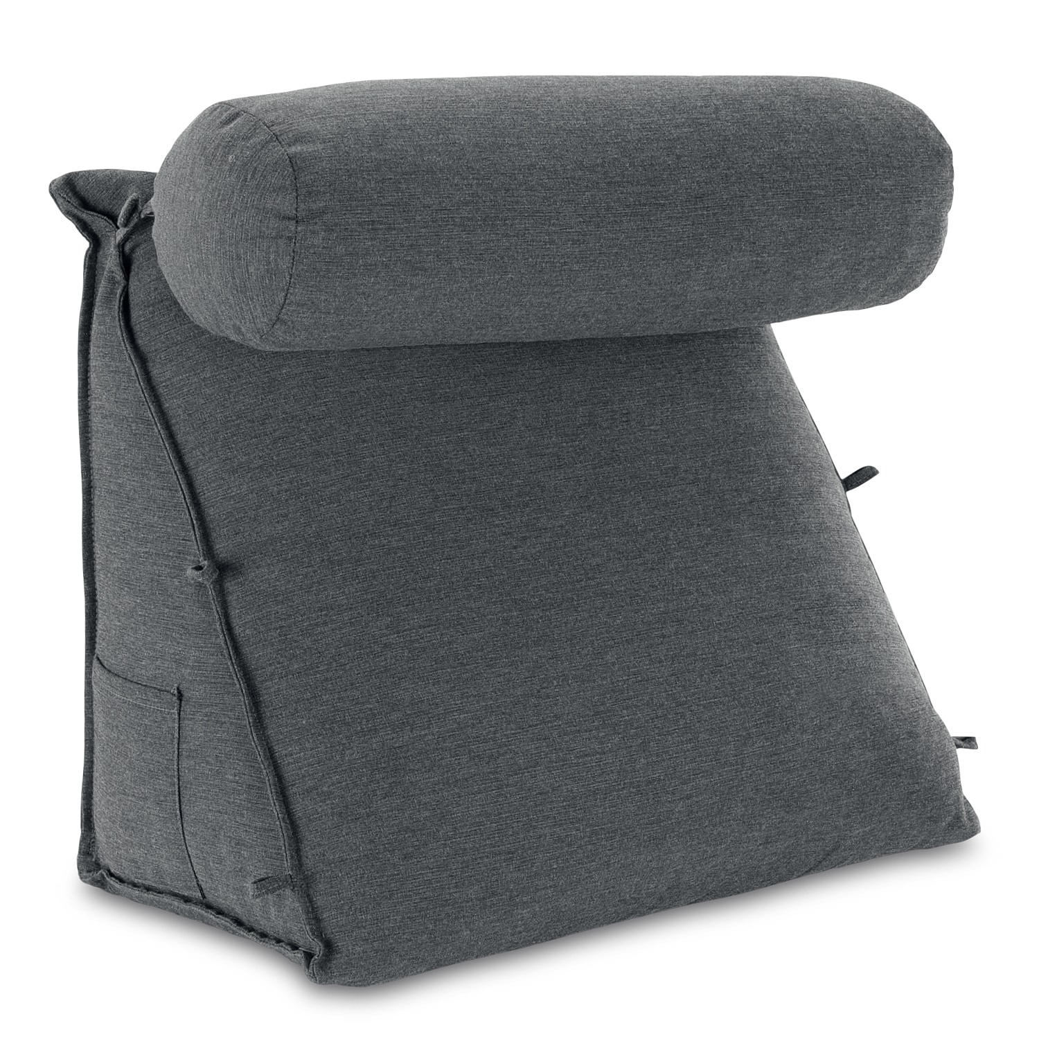 R&uuml;ckenkissen mit Nackenrolle, Anthrazit 