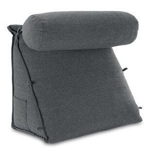 Rückenkissen mit Nackenrolle, Anthrazit 