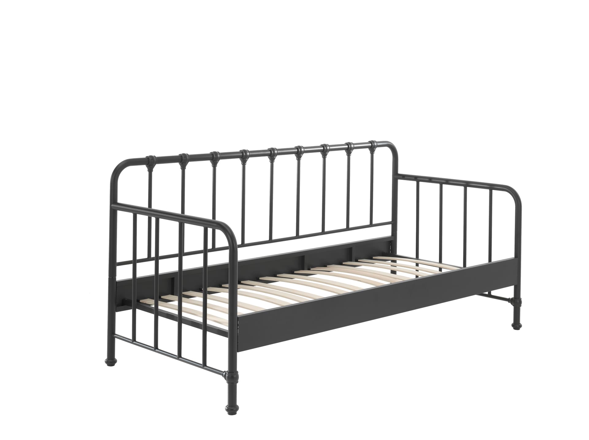 BRONXX Daybett mit Liegefl&auml;che 90 x 200 cm Schwarz matt 