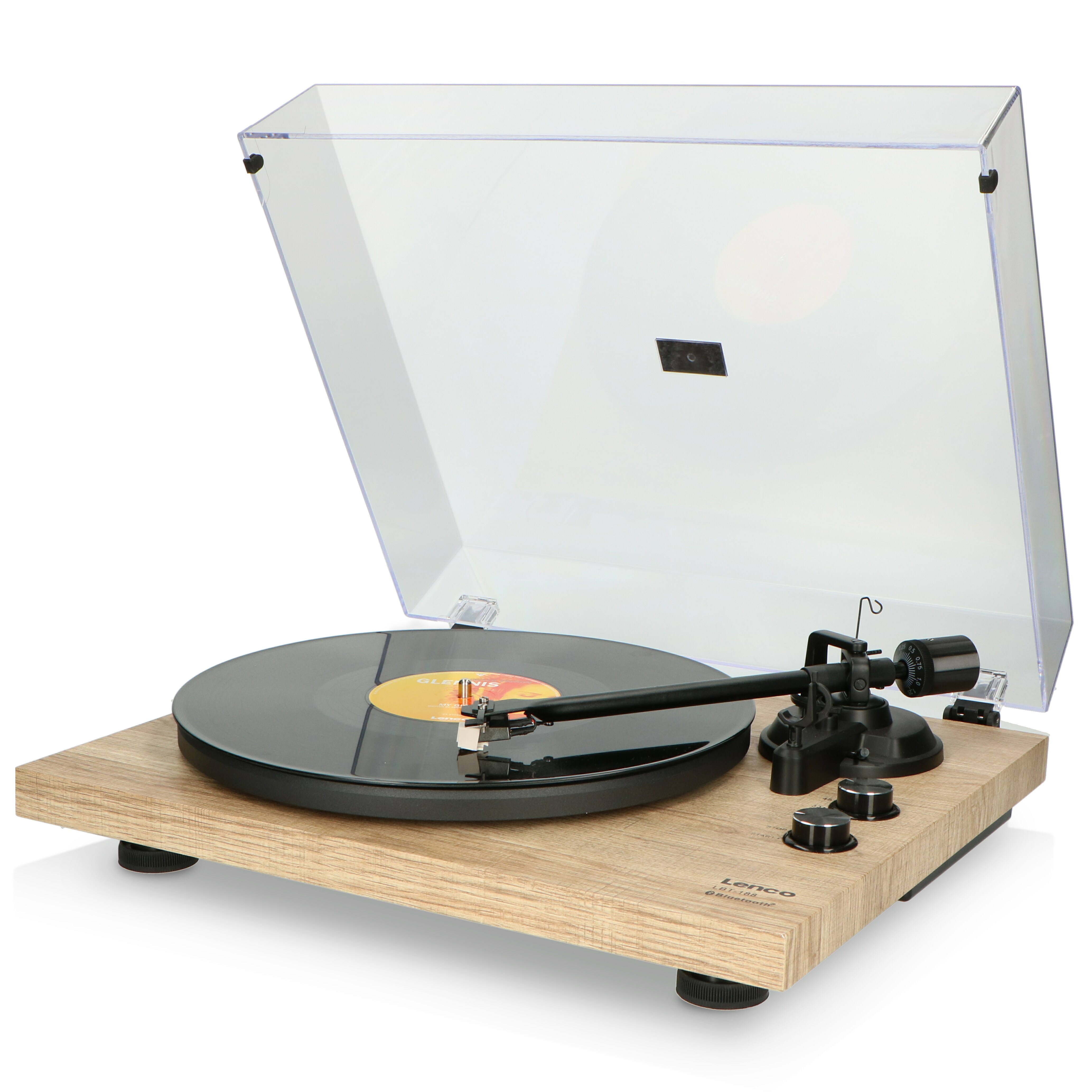 Lenco LBT-188PI - Plattenspieler mit Riemenantrieb und Bluetooth - Anti-Skating - Holz 