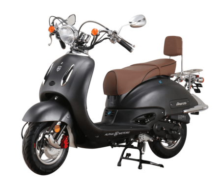 Alpha Motors 50 kmh online Marktkauf EURO 45 ccm 5 Motorroller mattschwarz Retro bestellen Firenze bei