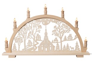 Saico Lichterbogen, 7-flammig elektrisch beleuchtet, "Seiffener Kirche", versch. Varianten 